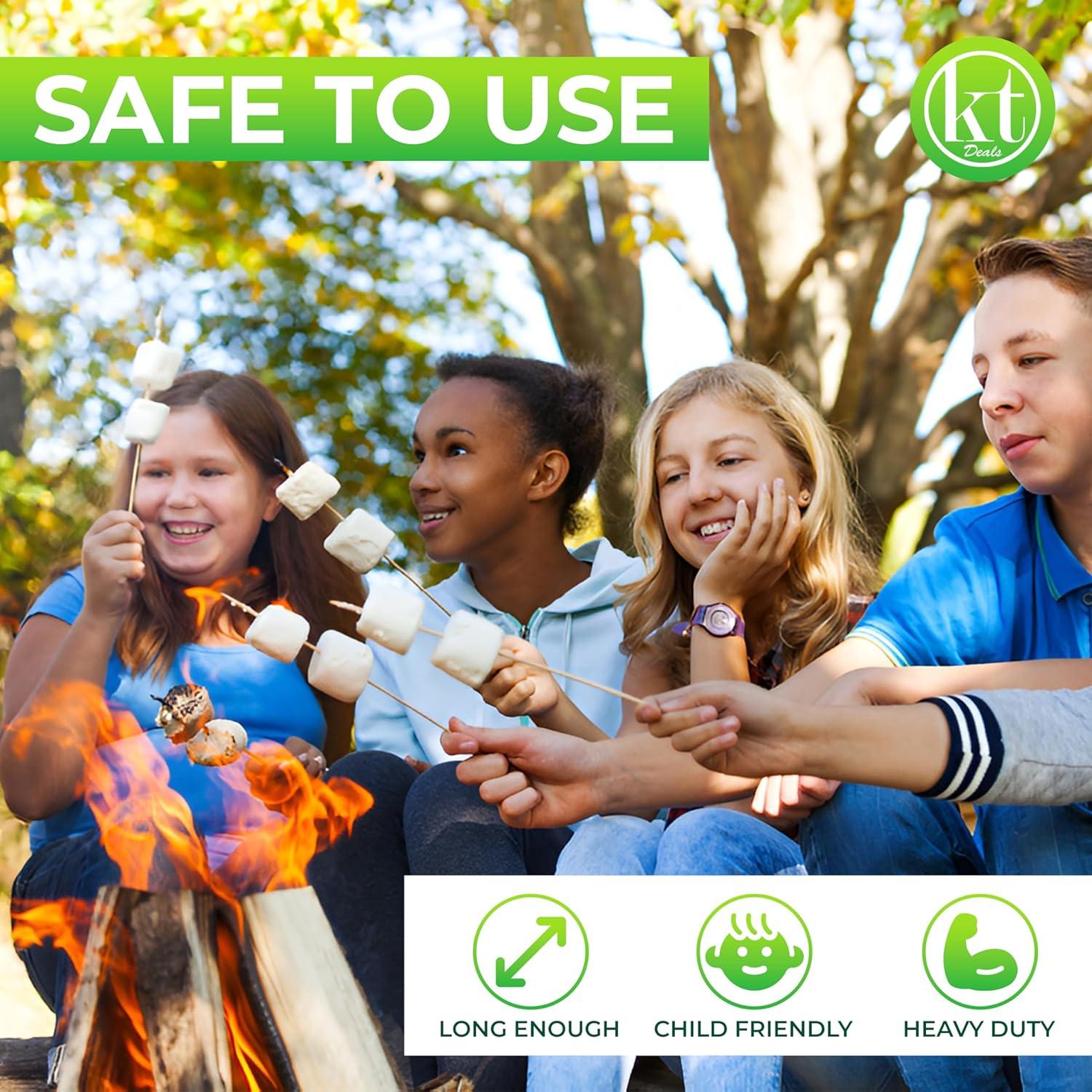 100 Palitos de Bambú para BBQ 40.64 cm KT Deals - 4 mm Grosor