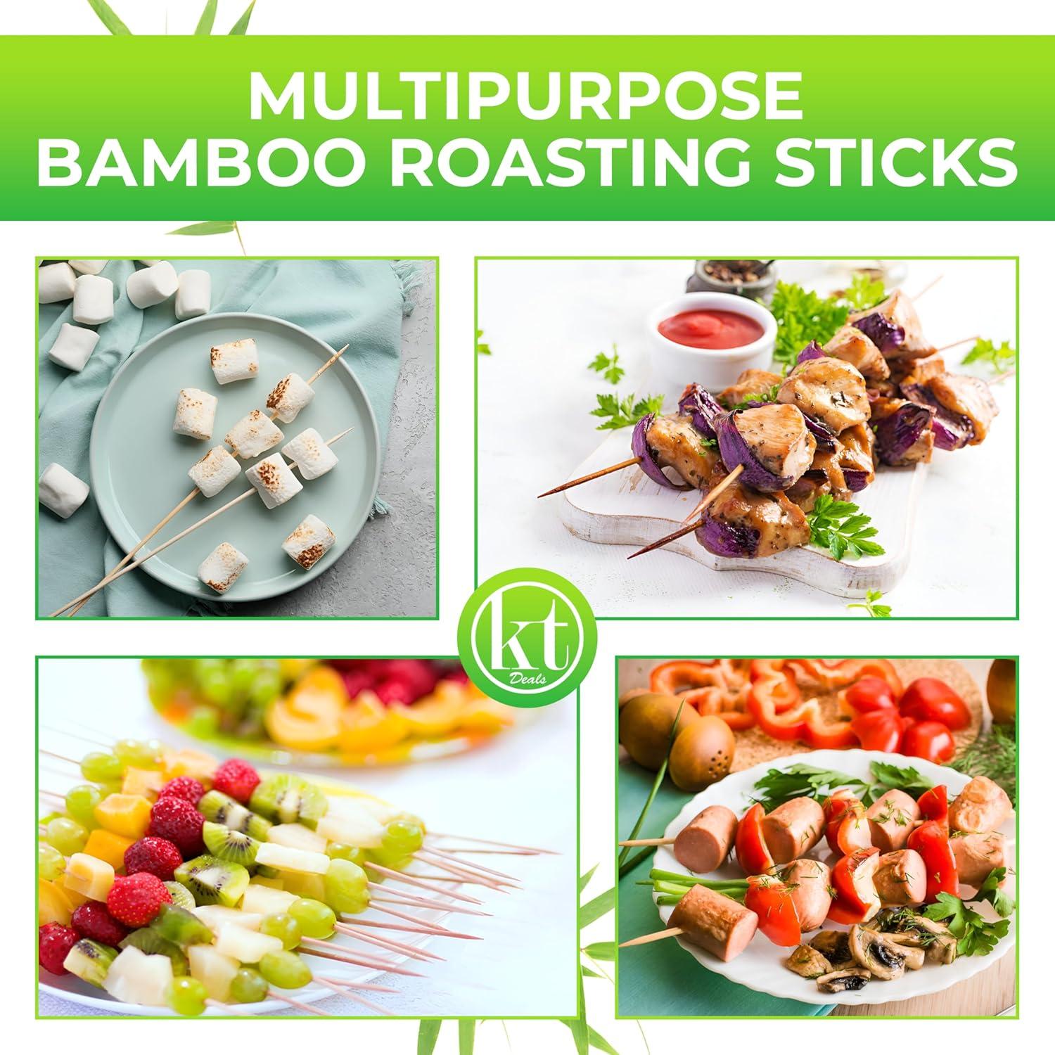 100 Palitos de Bambú para BBQ 40.64 cm KT Deals - 4 mm Grosor