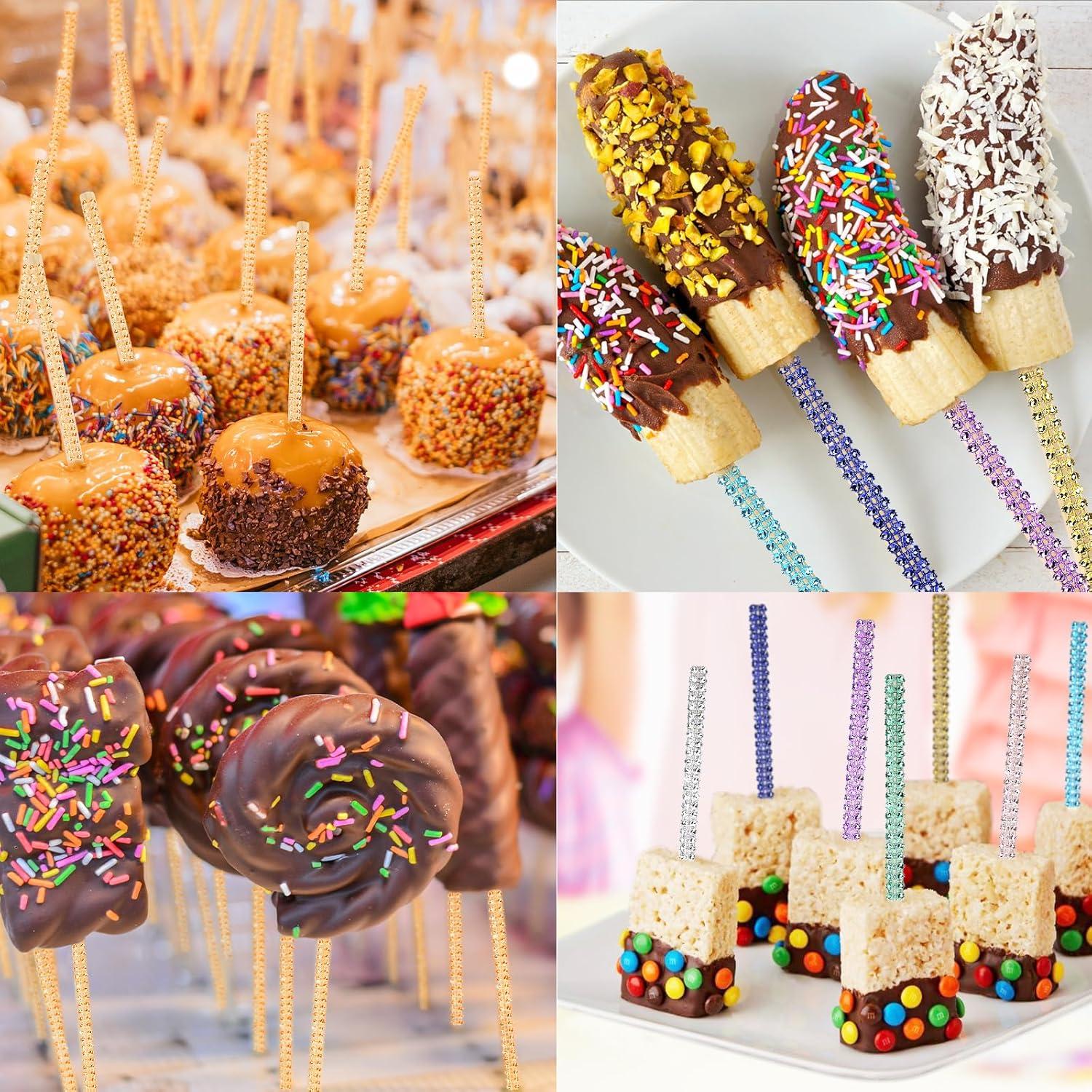 32 Palitos de Caramelo Brillantes MGWOTH de Bambú Naranja