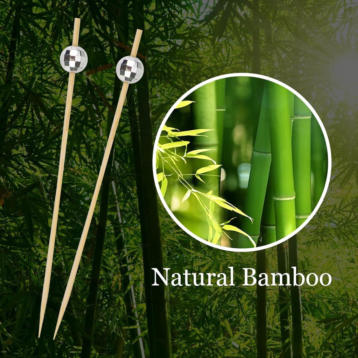 200 Palillos de Cóctel Decorativos DecorWoo 11.94 cm Plateados