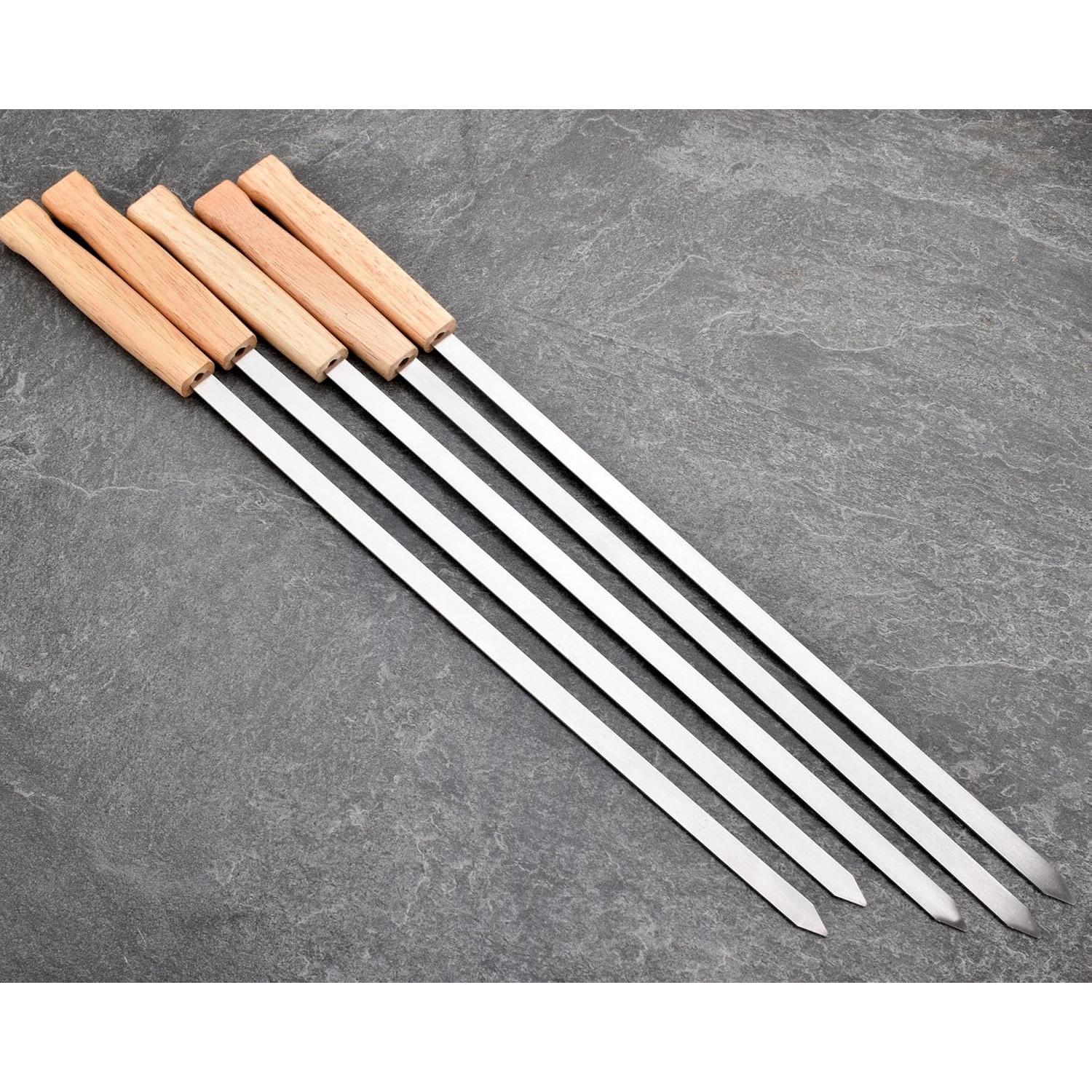 Set de 12 Pinchos de BBQ planos HONSHEN 43.18 cm acero inoxidable