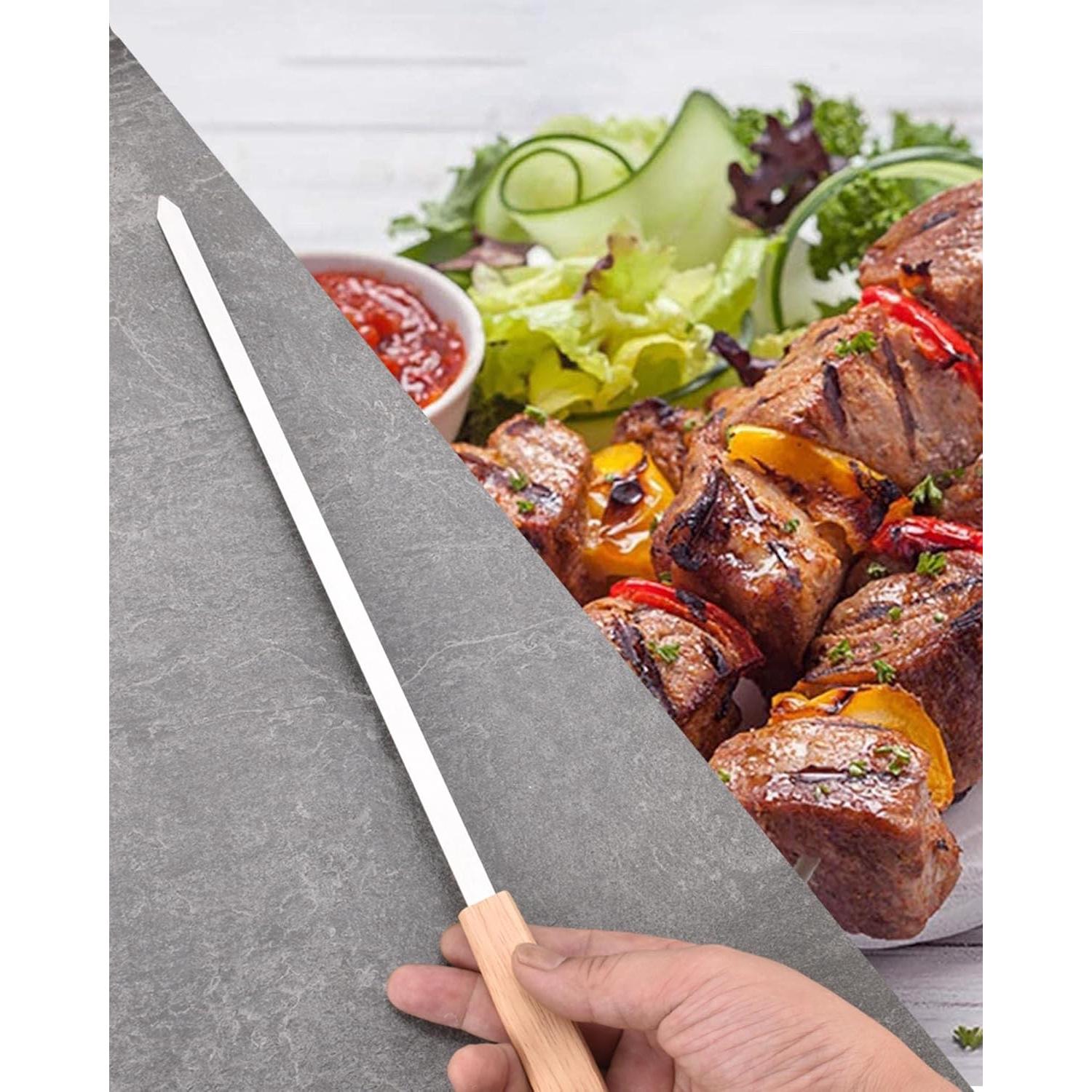 Set de 12 Pinchos de BBQ planos HONSHEN 43.18 cm acero inoxidable