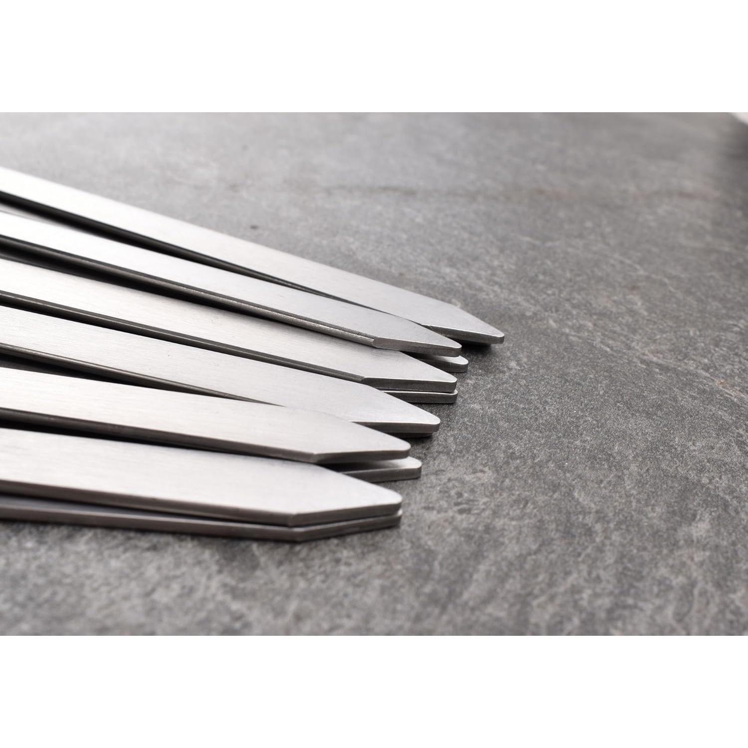 Set de 12 Pinchos de BBQ planos HONSHEN 43.18 cm acero inoxidable