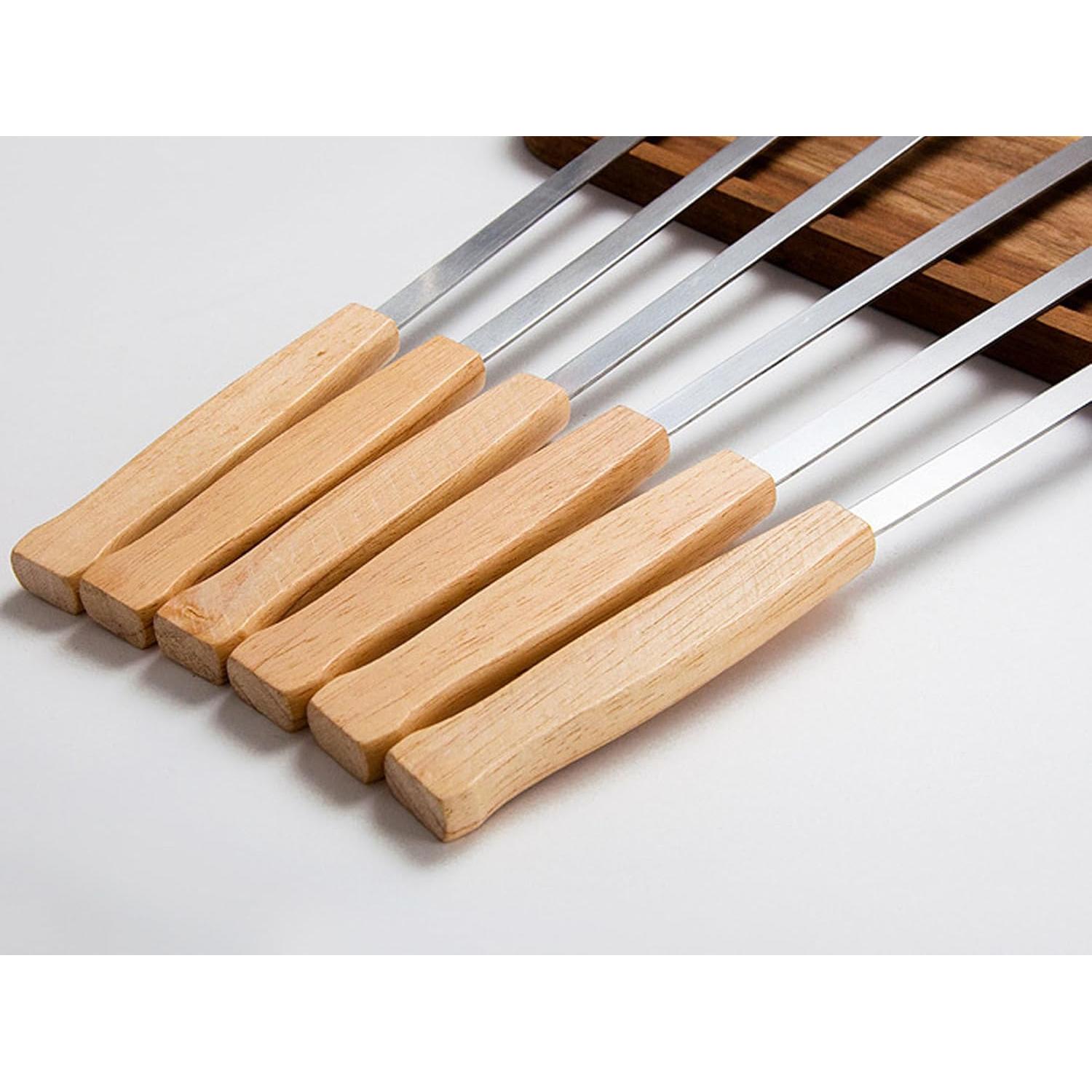 Set de 12 Pinchos de BBQ planos HONSHEN 43.18 cm acero inoxidable