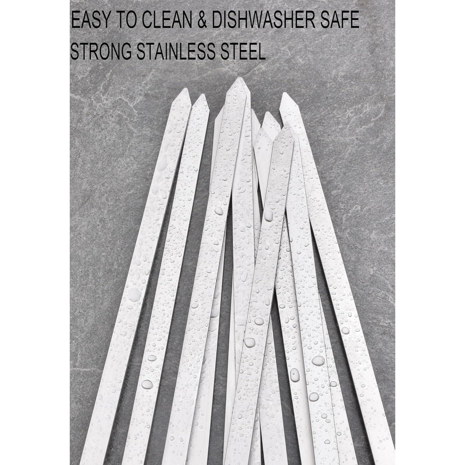 Set de 12 Pinchos de BBQ planos HONSHEN 43.18 cm acero inoxidable