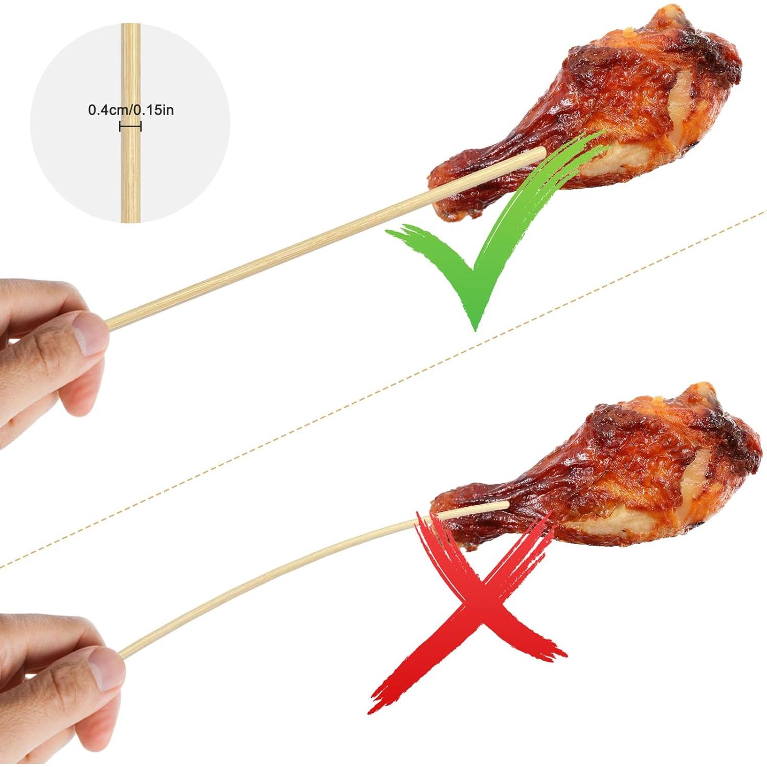 Pinchos de Bambú Natural CompoBambu 100 pcs 25.4 cm BBQ