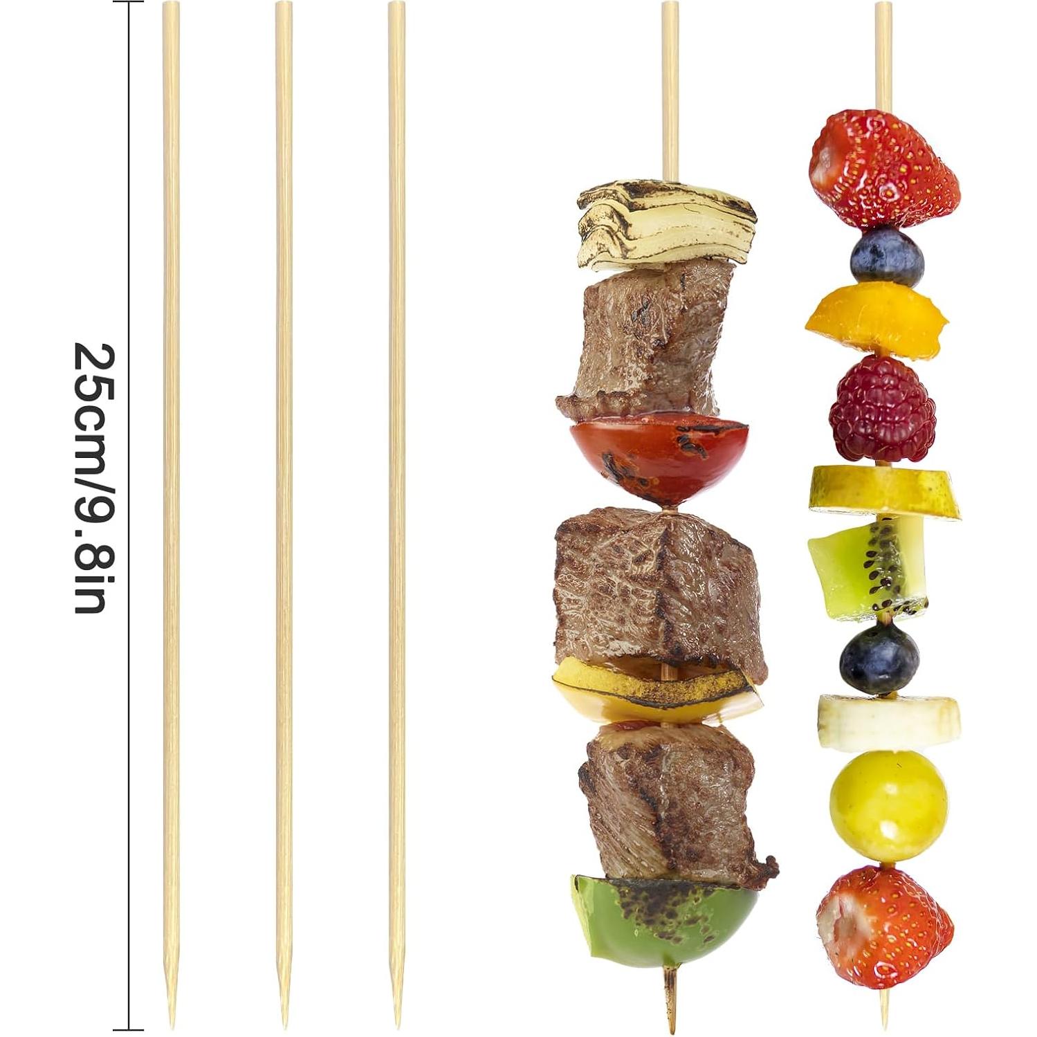 Pinchos de Bambú Natural CompoBambu 100 pcs 25.4 cm BBQ