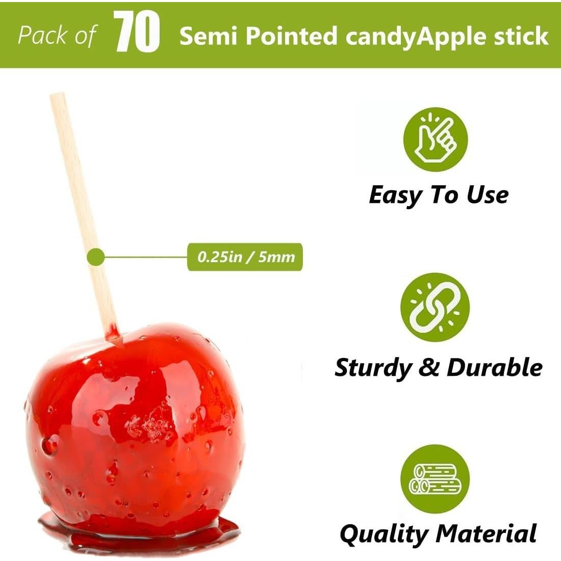 Palitos de Caramelo de Manzana Likpikin 70 PCS 13.97 cm 5mm