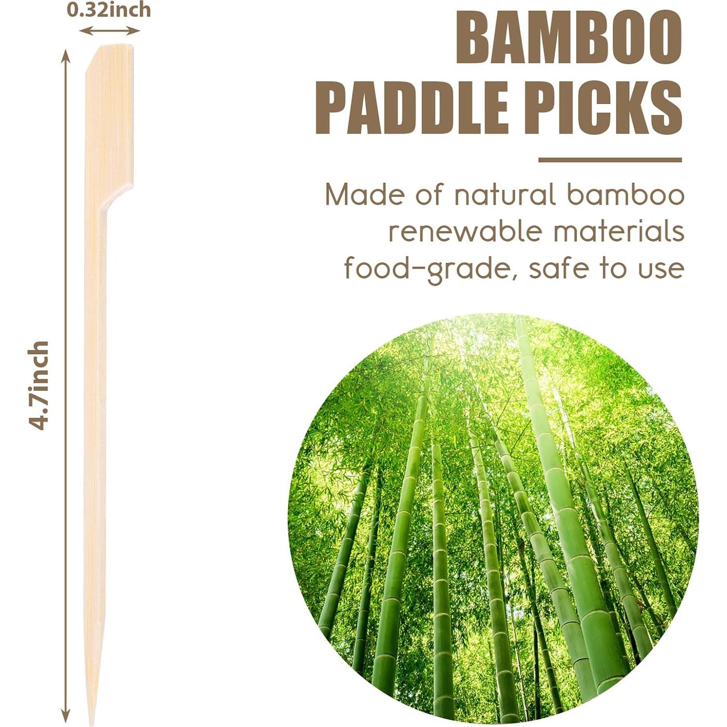 HAKSEN 400PCS Pinchos Naturales de Madera 11.94 cm para Aperitivos