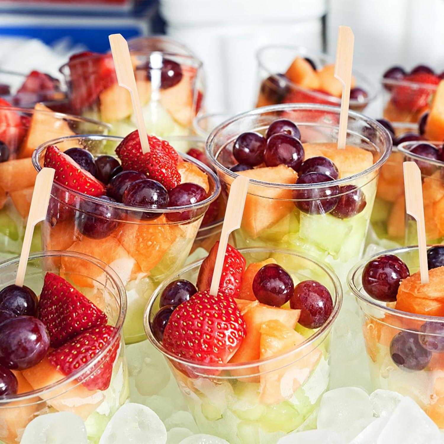 HAKSEN 400PCS Pinchos Naturales de Madera 11.94 cm para Aperitivos