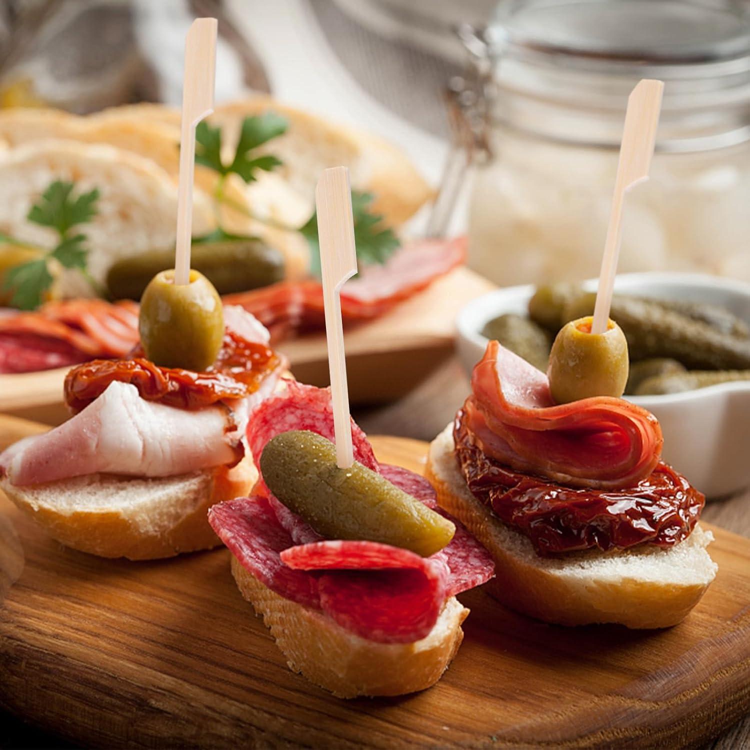 HAKSEN 400PCS Pinchos Naturales de Madera 11.94 cm para Aperitivos