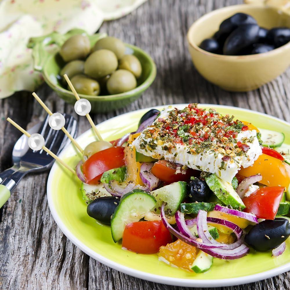 Palillos de cóctel Cidenbio 200PCS 12cm con perla blanca