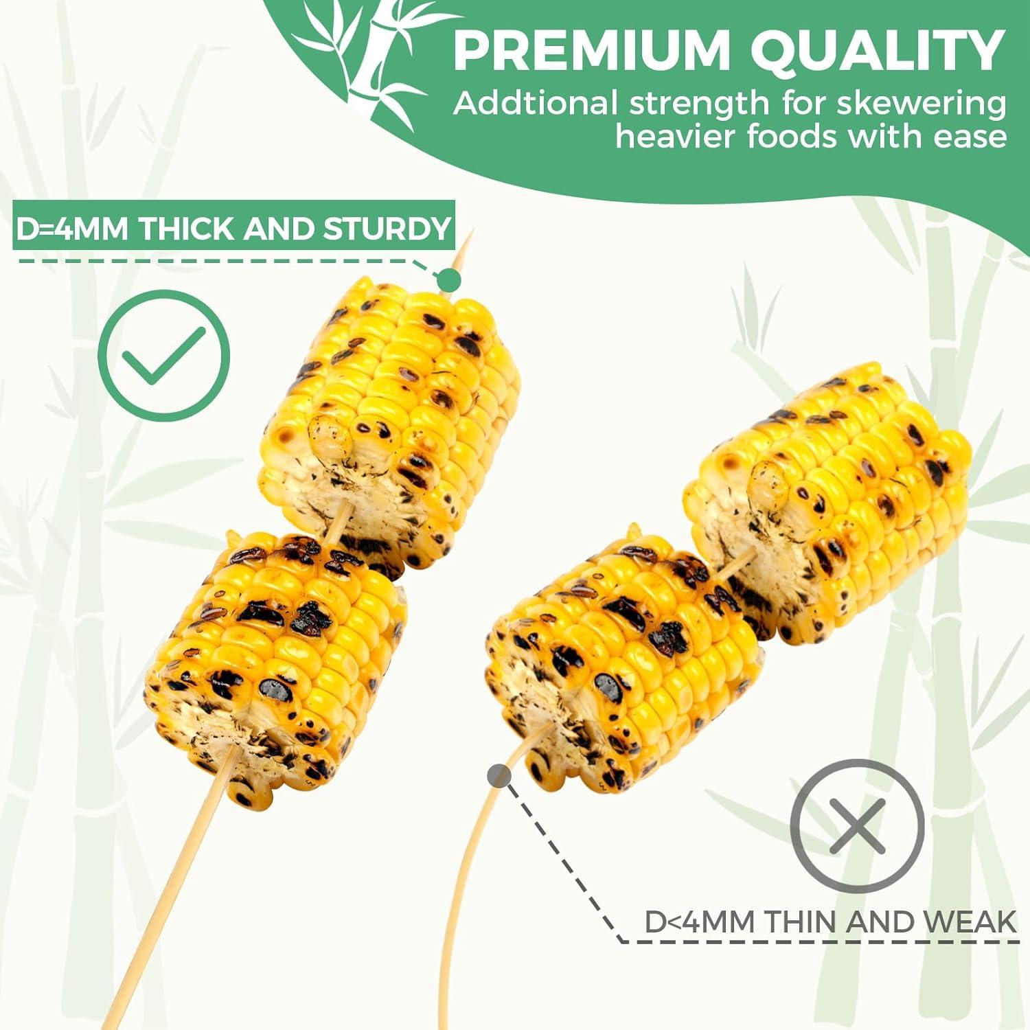 200 Pinchos de Bambú Natural 10 Pulgadas para BBQ Boesma
