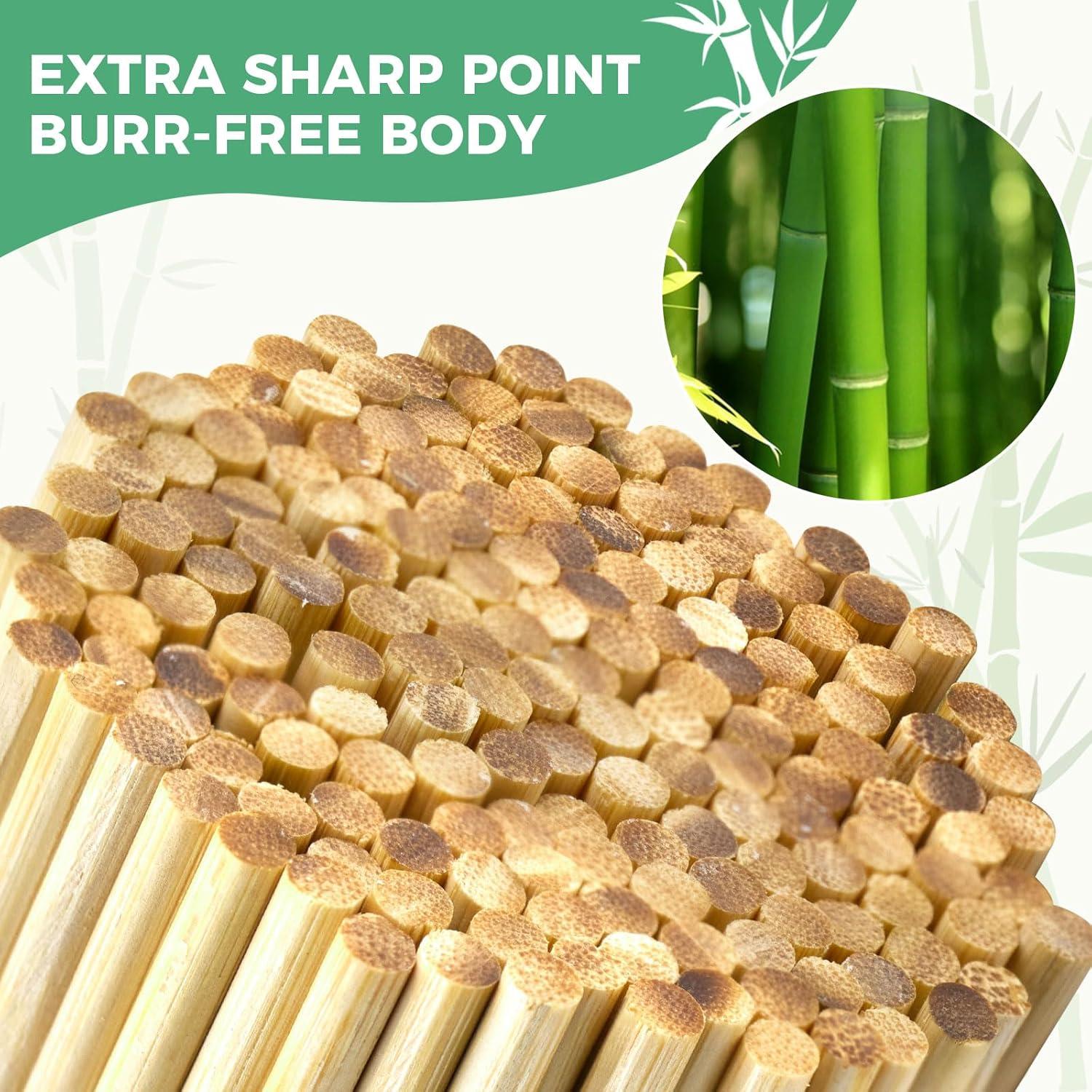 200 Pinchos de Bambú Natural 10 Pulgadas para BBQ Boesma