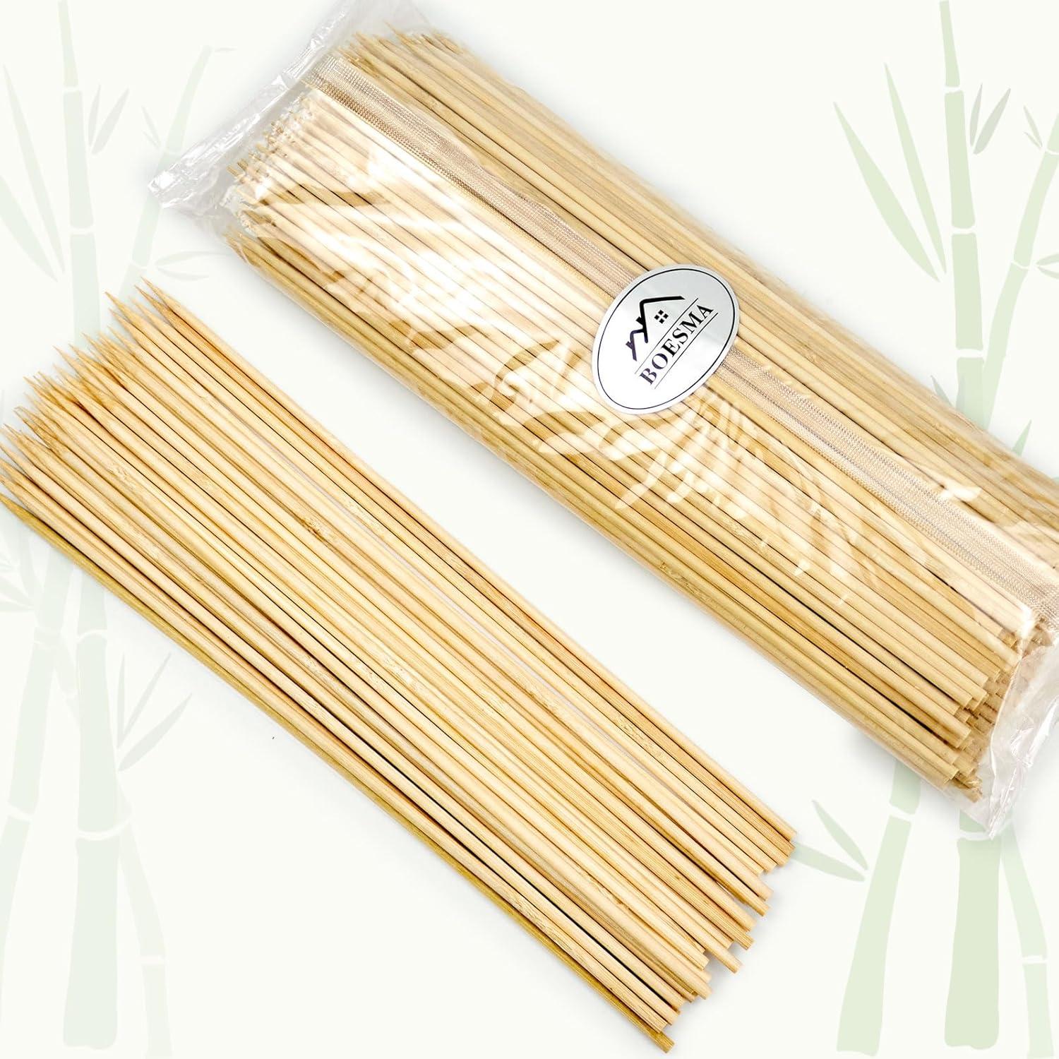 200 Pinchos de Bambú Natural 10 Pulgadas para BBQ Boesma