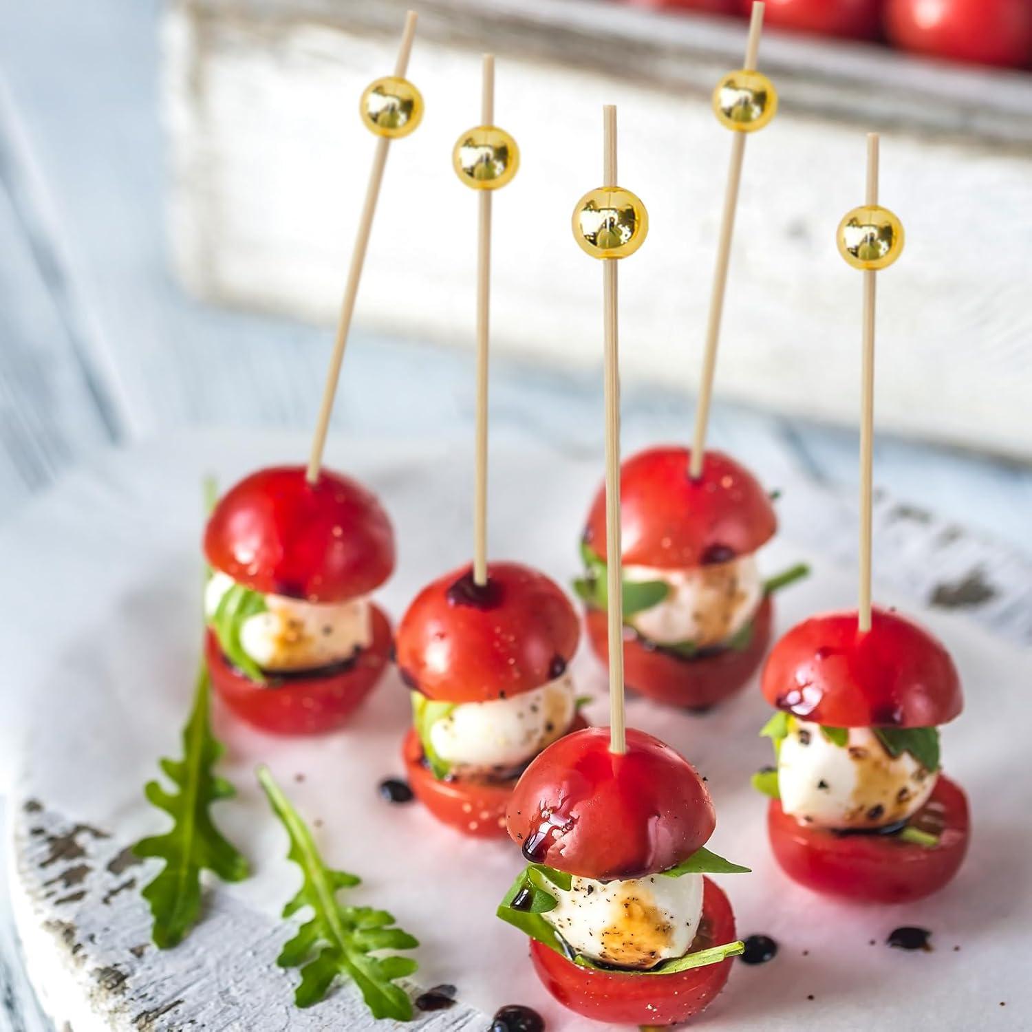 1000 Palillos de Cóctel Dorados 11.94 cm para Aperitivos