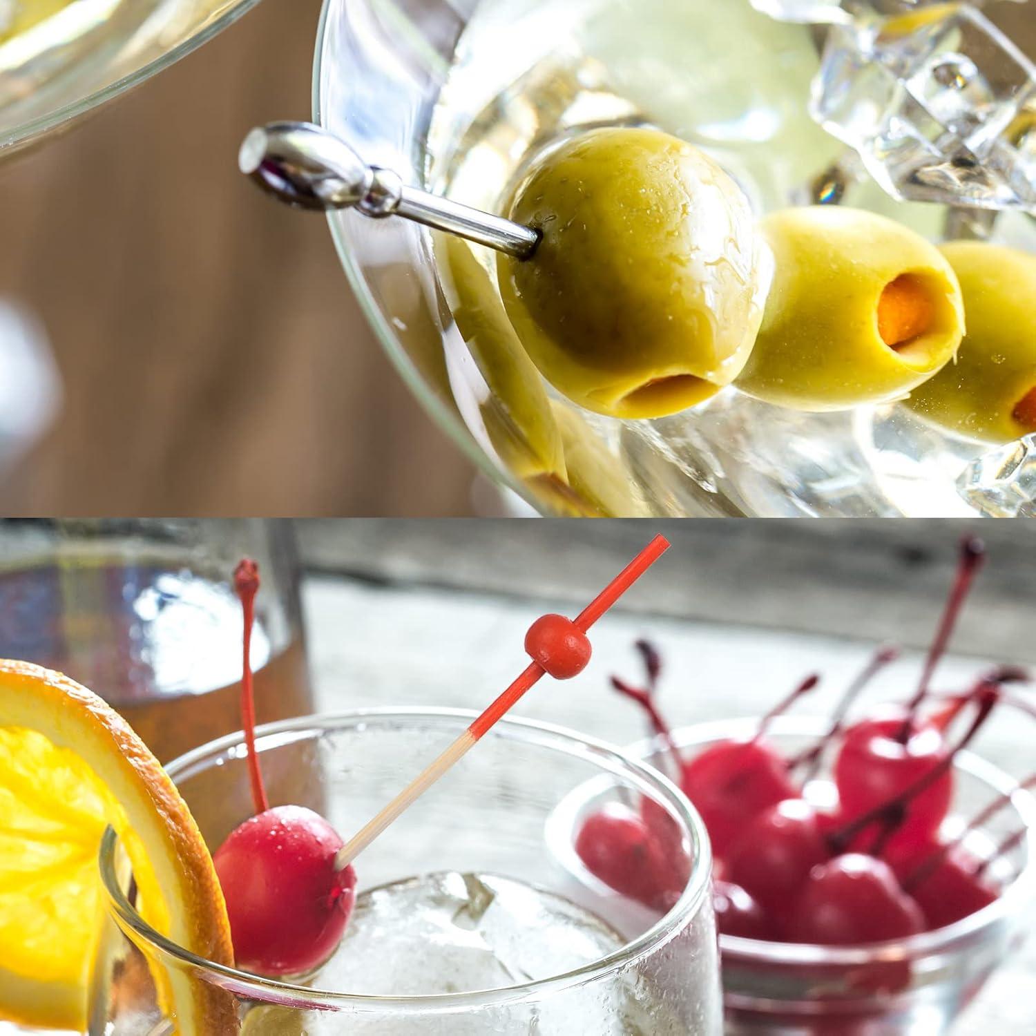 Palillos de Cóctel de Bambú uxcell 100Pcs 12cm Rojo