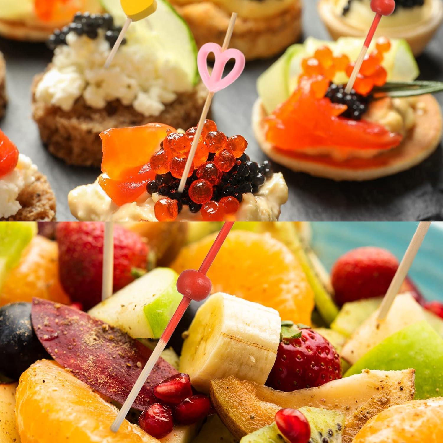 Palillos de Cóctel de Bambú uxcell 100Pcs 12cm Rojo