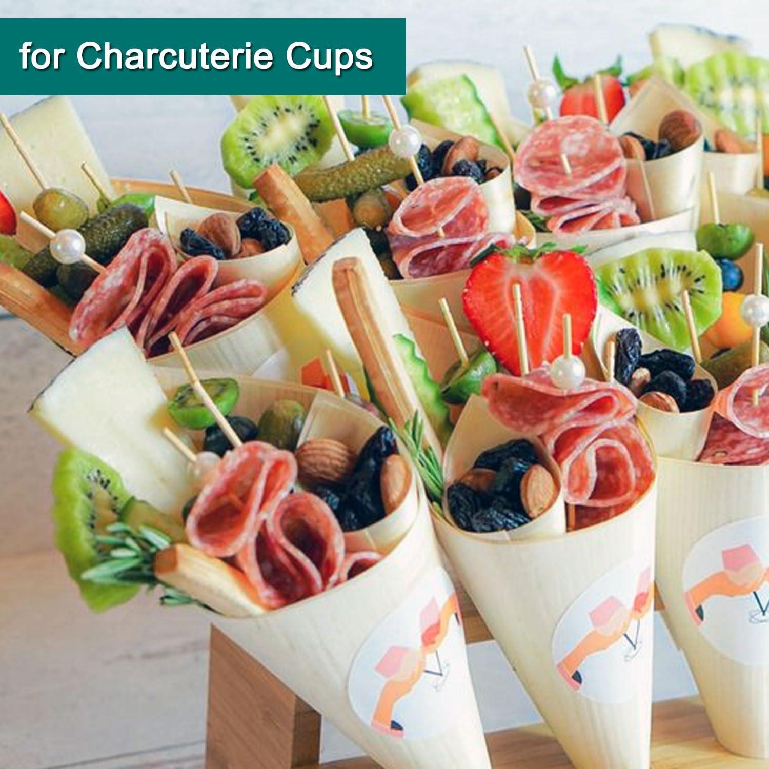 Palillos de cóctel Amovvita 12 cm perla blanca desechables