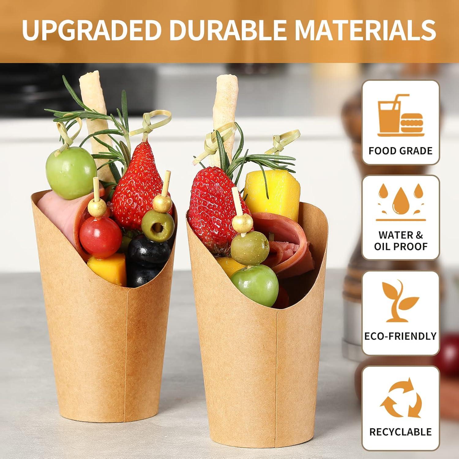 50 Tazas de Charcutería SEANSDA + 200 Palillos + 50 Etiquetas