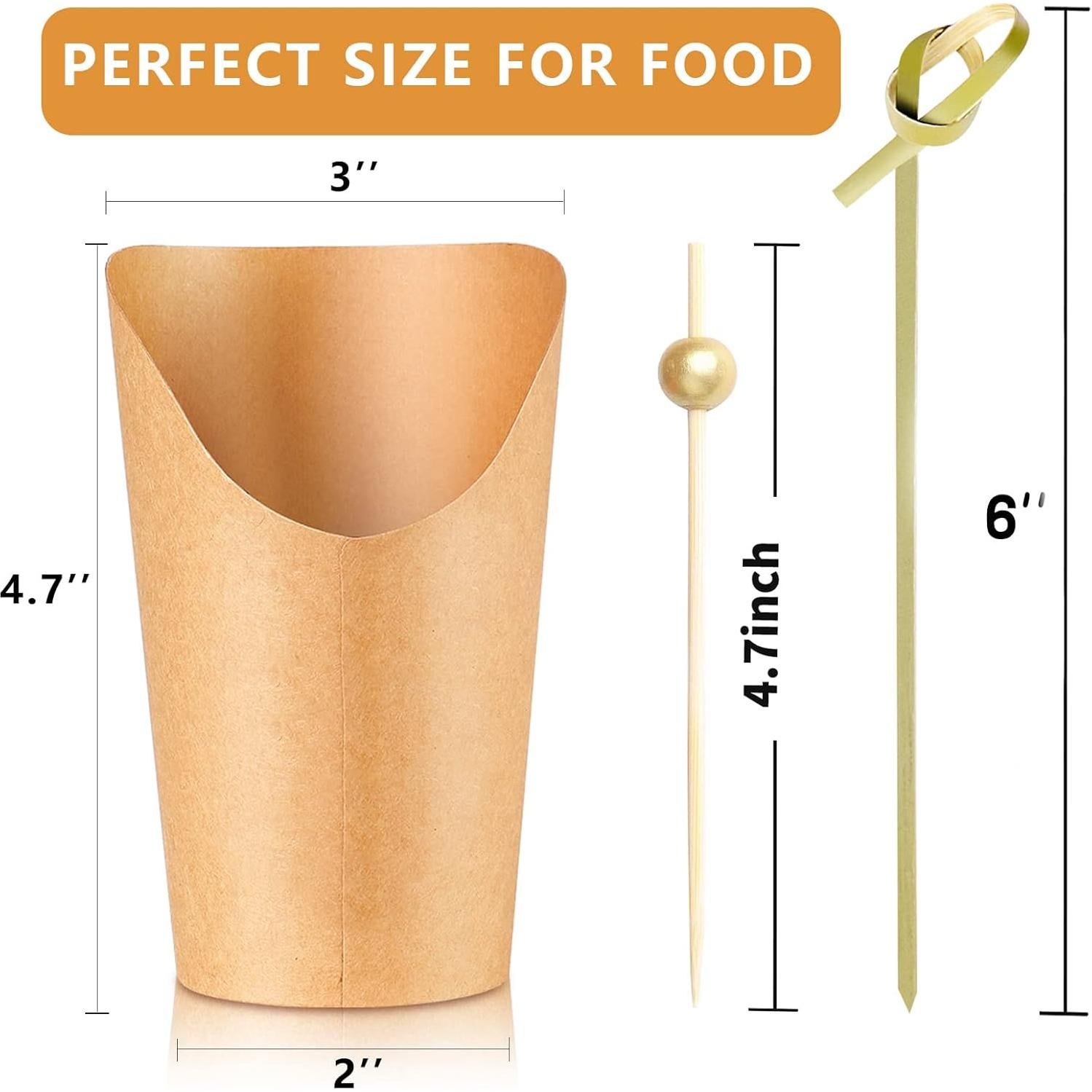 50 Tazas de Charcutería SEANSDA + 200 Palillos + 50 Etiquetas