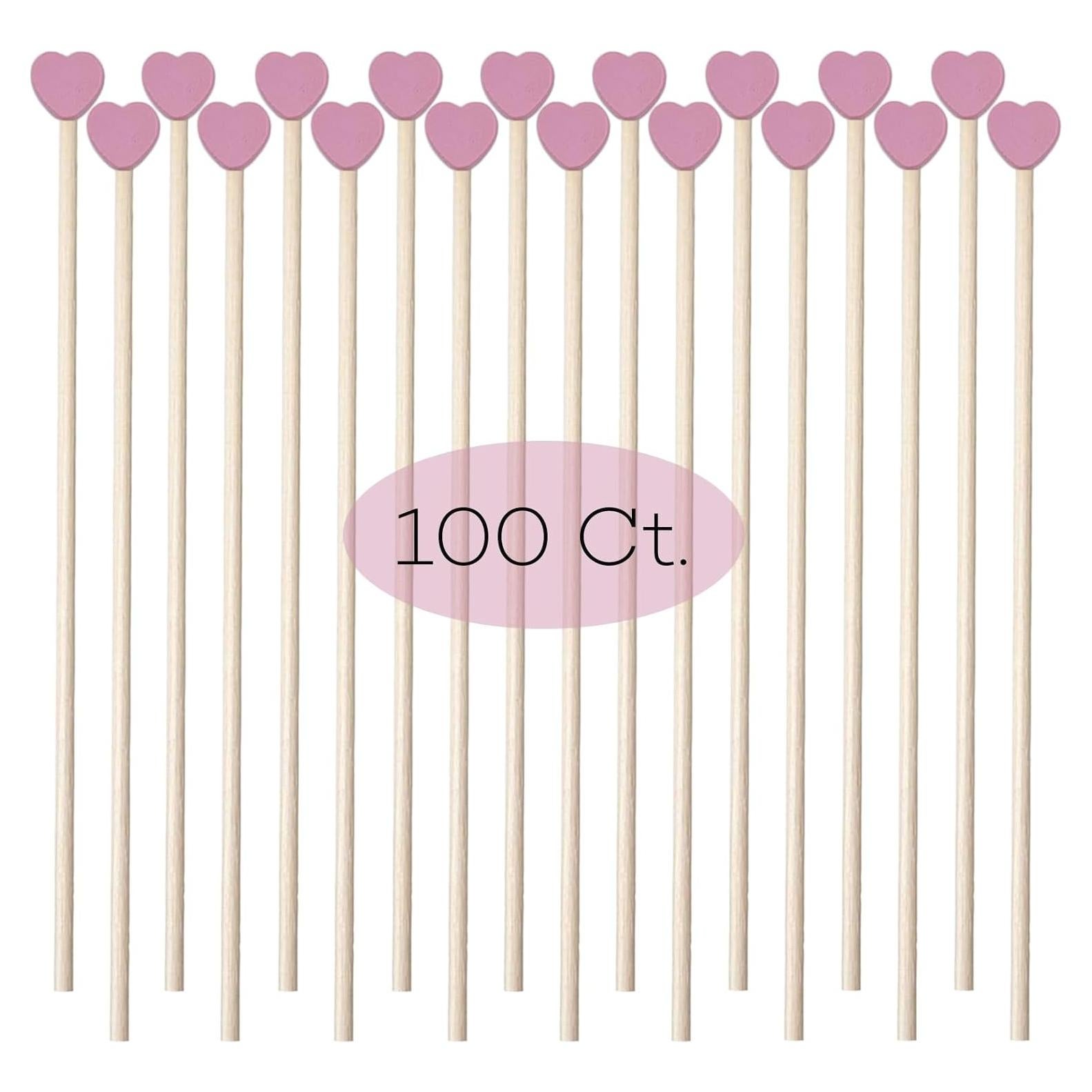 100 Palitos de Madera Rosa para Lollipop OSSIJAY 15cm