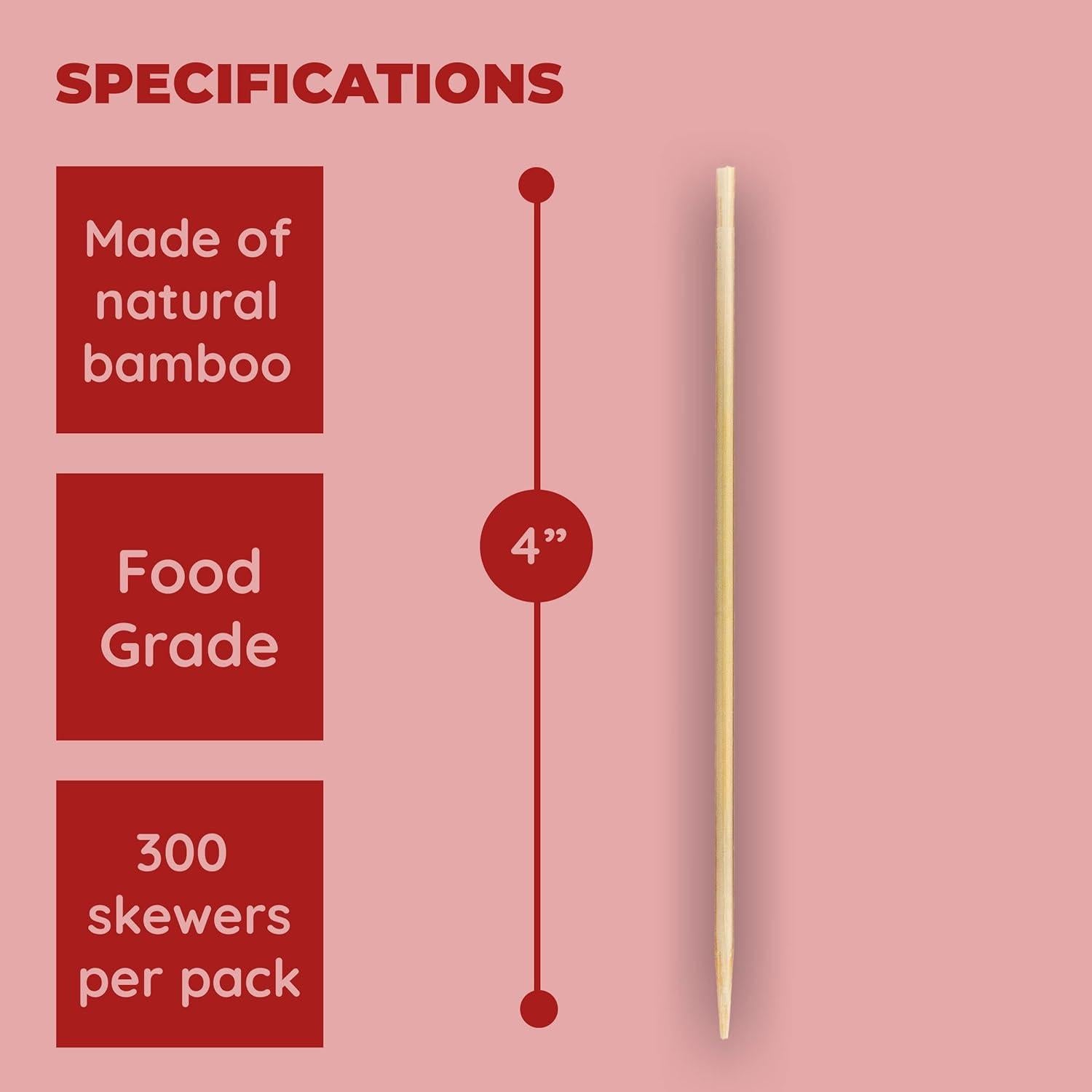 Pinchos de Bambú Elementos Culinarios 10.16 cm 300 Unidades