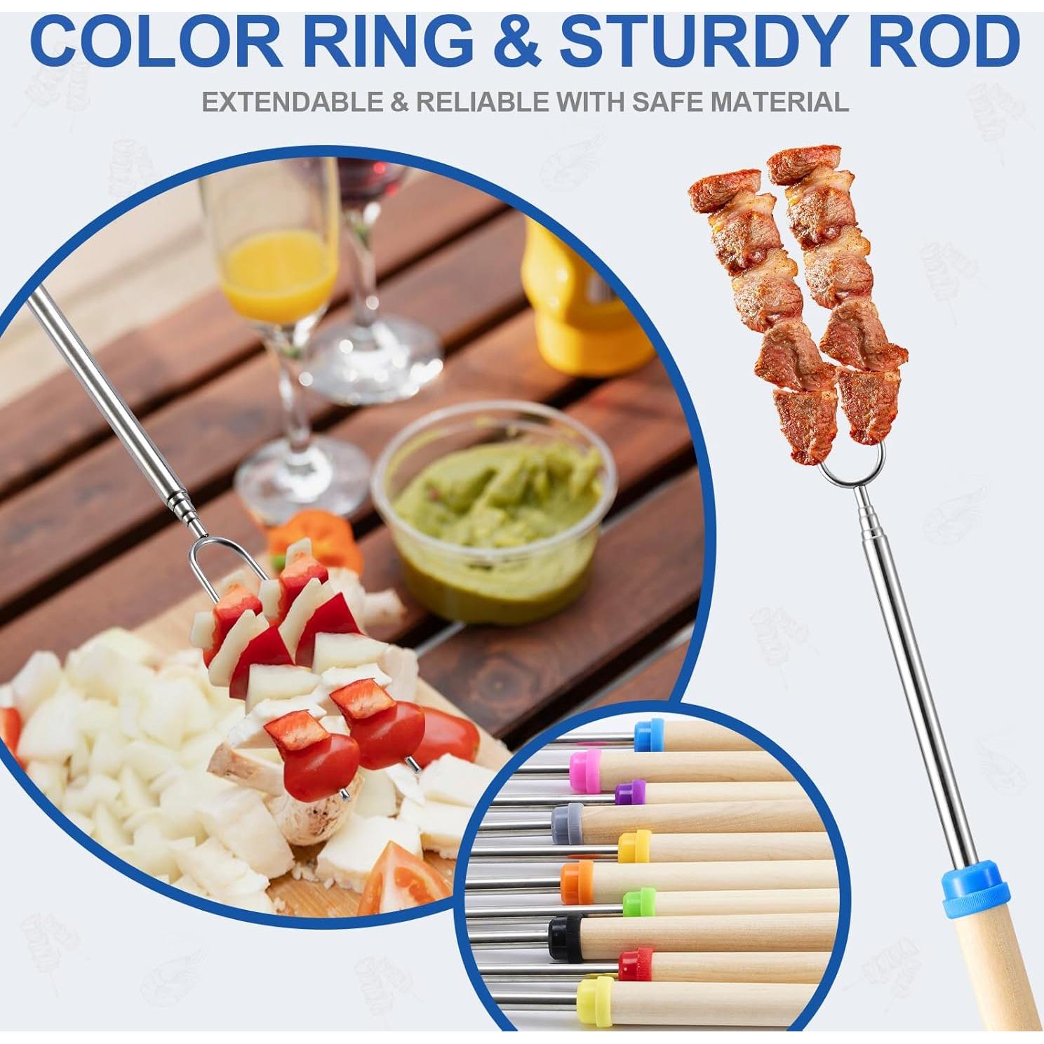 Juego de Palos para Asar Malvaviscos TIPTAP 10PCS Extensibles