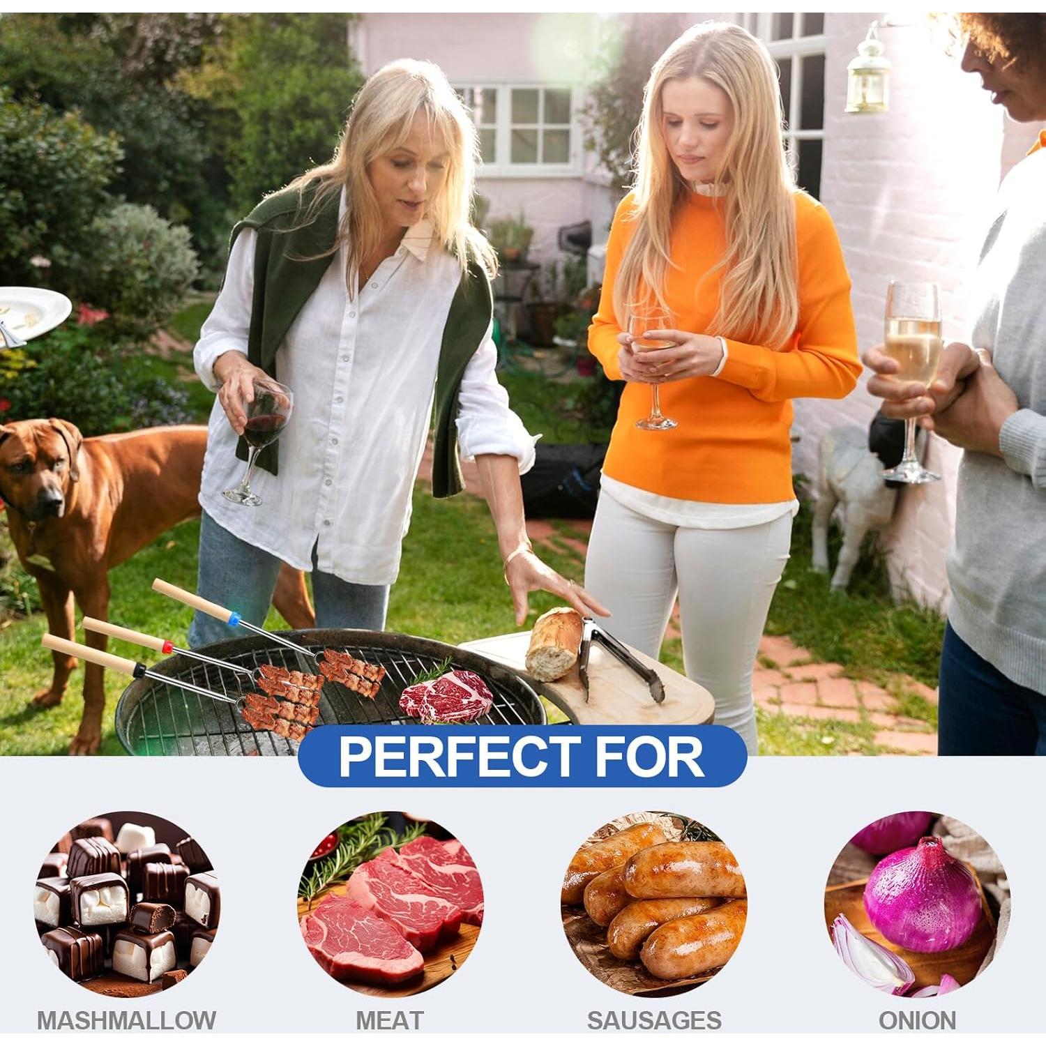 Juego de Palos para Asar Malvaviscos TIPTAP 10PCS Extensibles