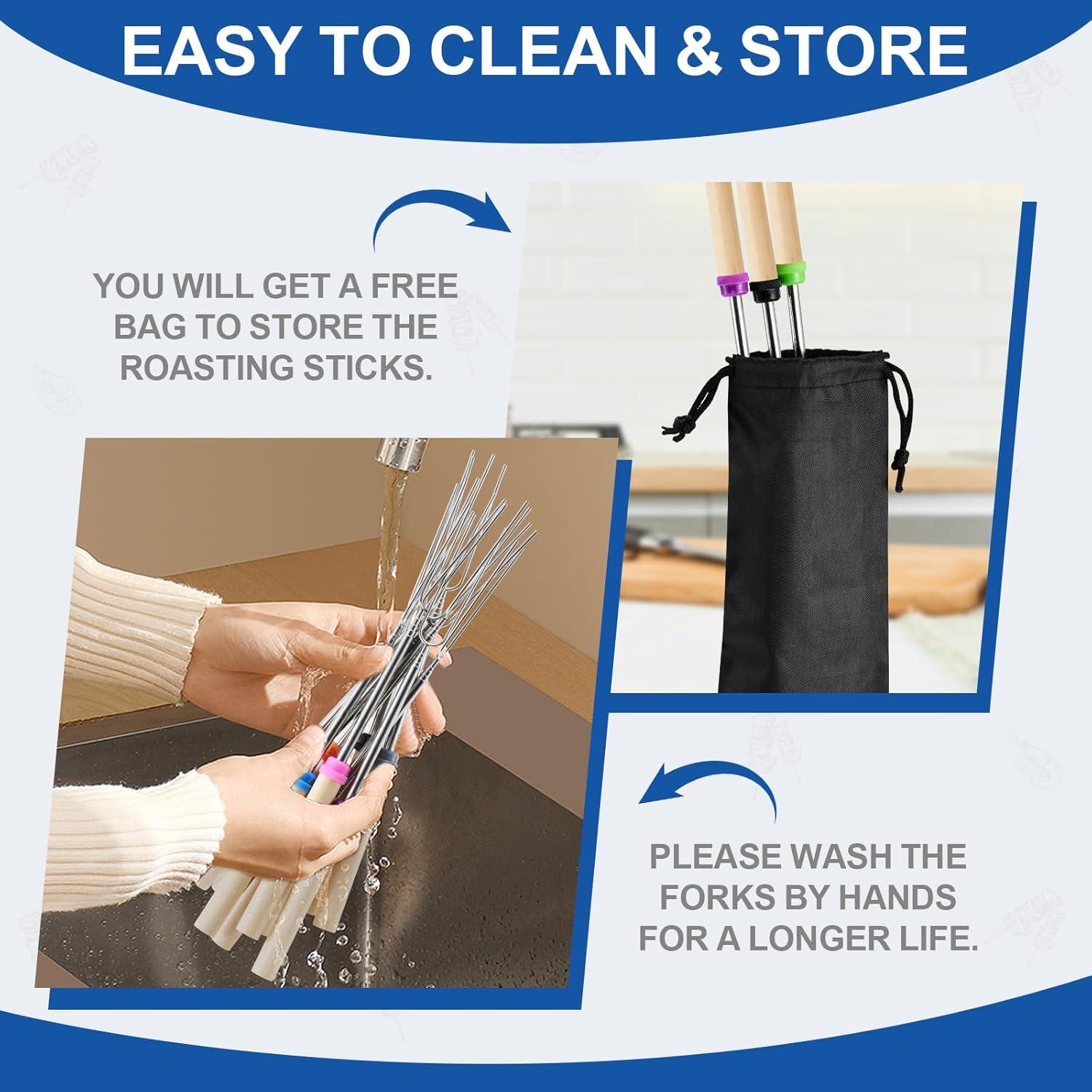 Juego de Palos para Asar Malvaviscos TIPTAP 10PCS Extensibles