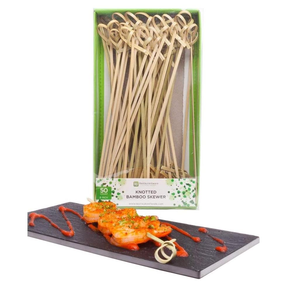 Palillos de Bambú Anudados Restaurantware 15 cm - 50 Unidades