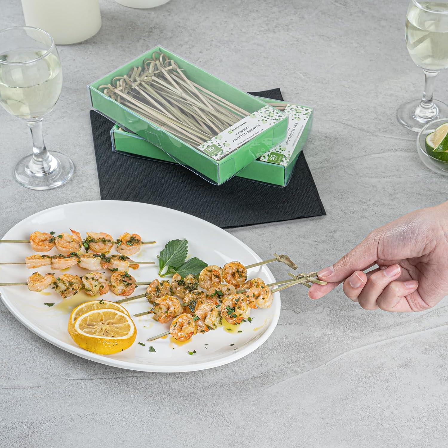 Palillos de Bambú Anudados Restaurantware 15 cm - 50 Unidades