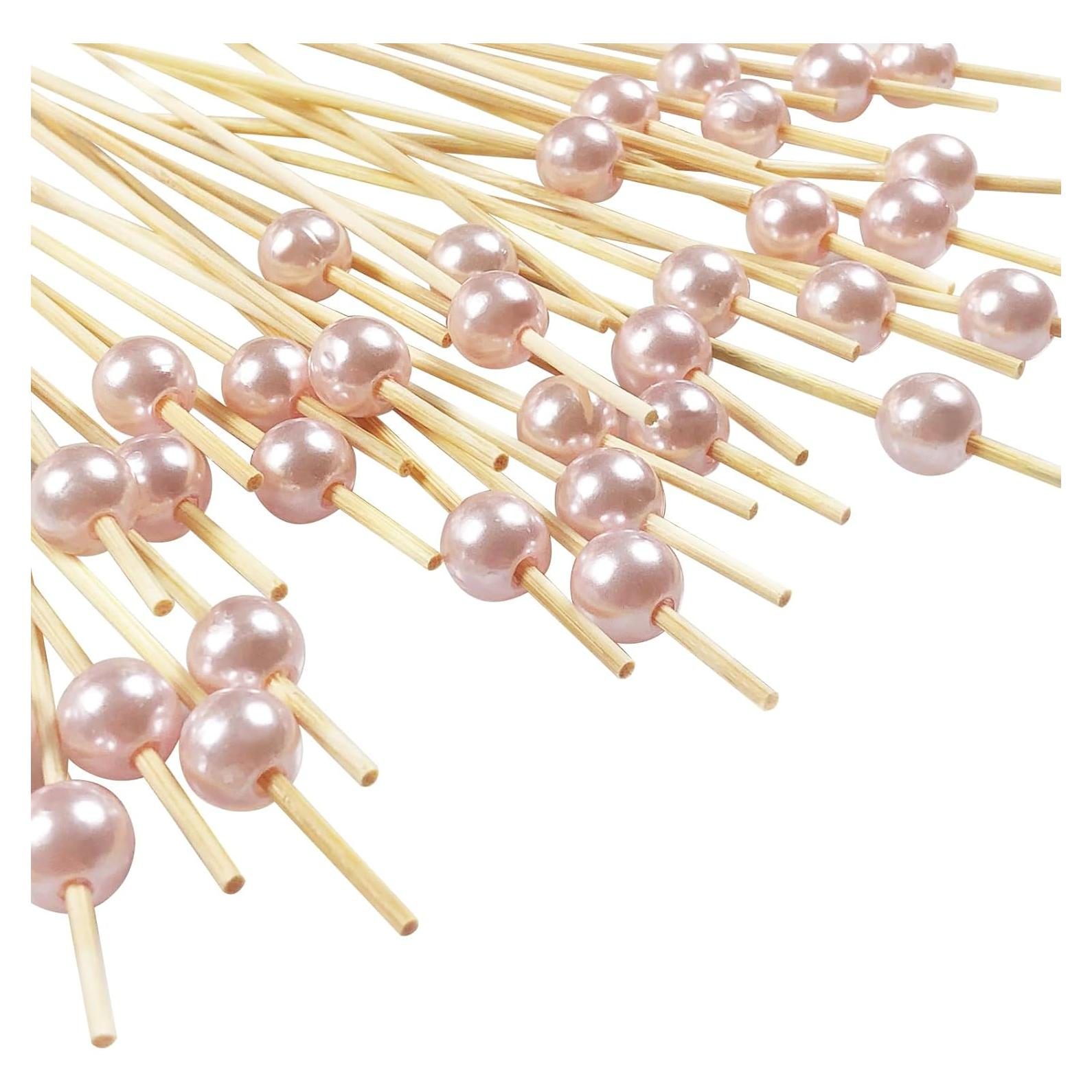 Palillos de cóctel rosa FOONLOK 30.2 cm 100 unidades