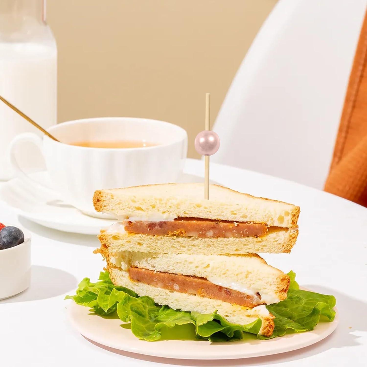 Palillos de cóctel rosa FOONLOK 30.2 cm 100 unidades