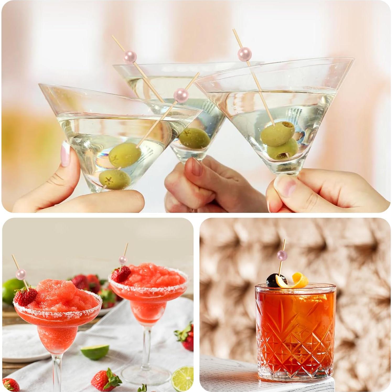 Palillos de cóctel rosa FOONLOK 30.2 cm 100 unidades