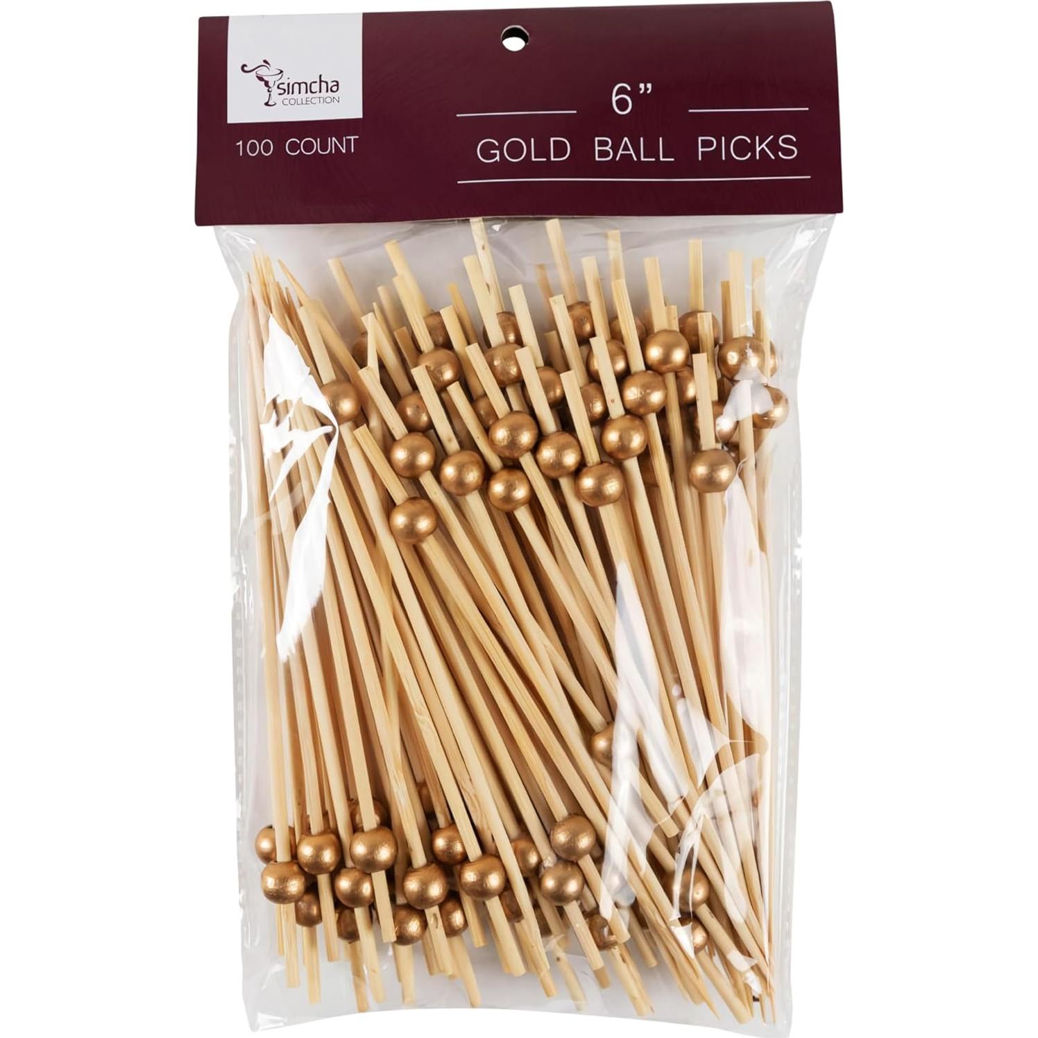 Palillos de Bambú Dorado Ecológicos 15.24 cm - Paquete de 100