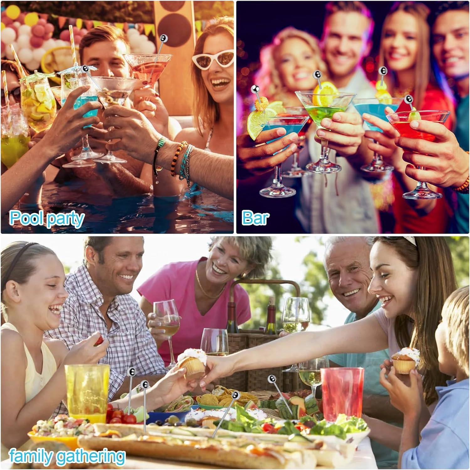 30 Pcs Palillos de Cóctel de Acero Inoxidable PECULA 10.8 cm