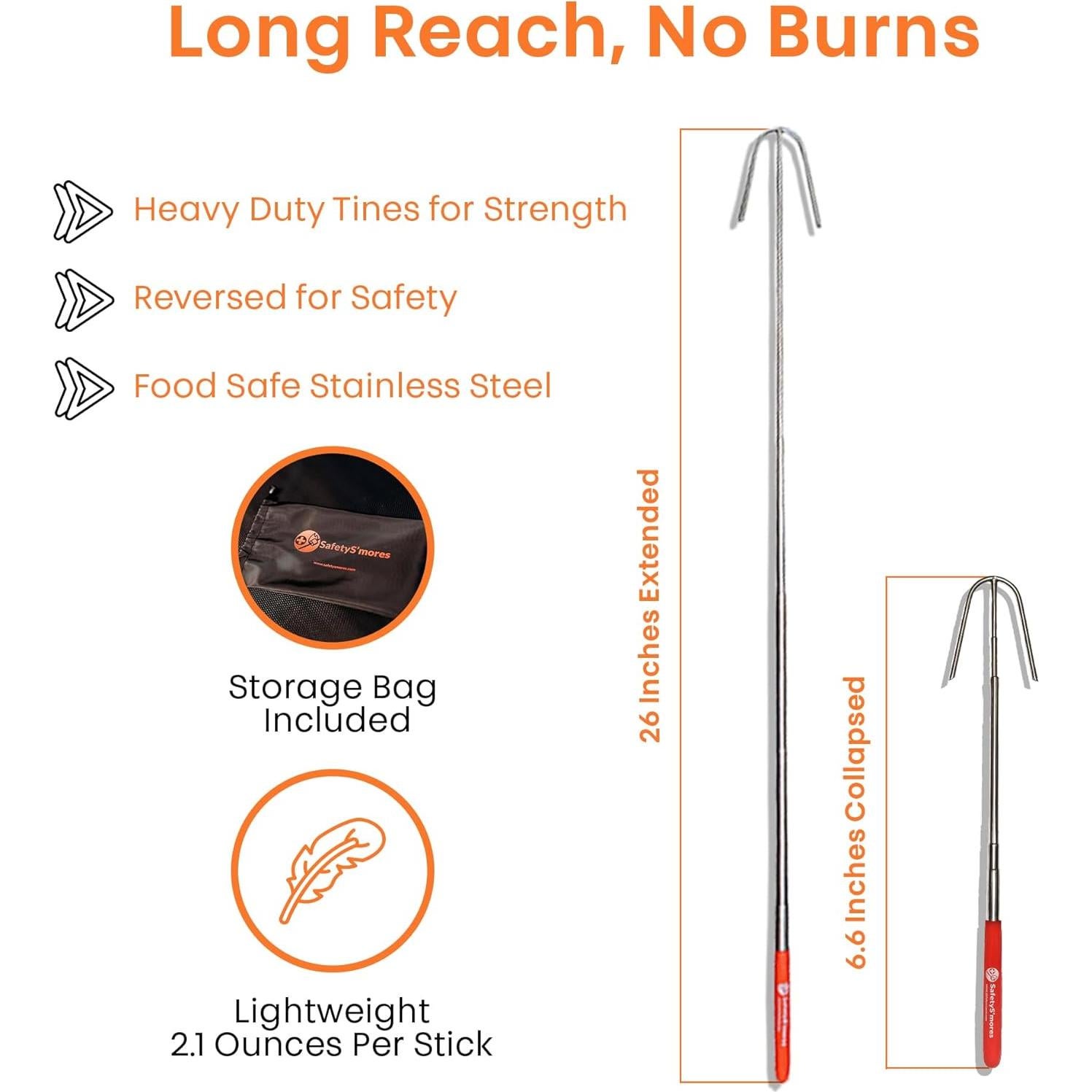 Palos de Asar S'mores HigherHuman - 66 cm Acero Inoxidable (4)