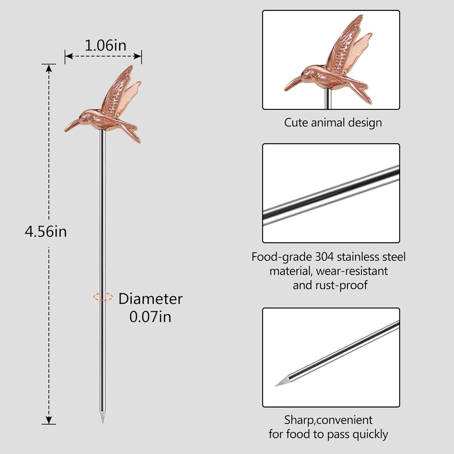 Palillos de cóctel RFORPLY de acero inoxidable 11.99 cm - 8 piezas