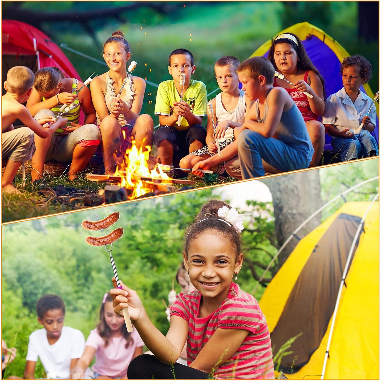 36 Palos para Asar Malvaviscos Eccliy 81 cm Retráctiles