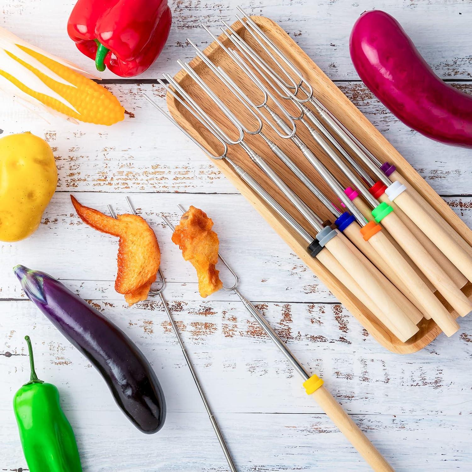 36 Palos para Asar Malvaviscos Eccliy 81 cm Retráctiles