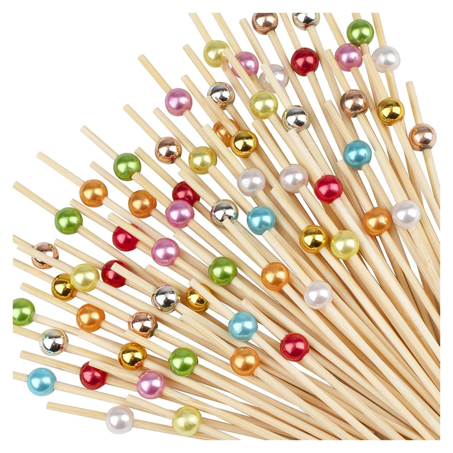 Palillos de cóctel de bambú 100 unidades 11.9 cm decorativos