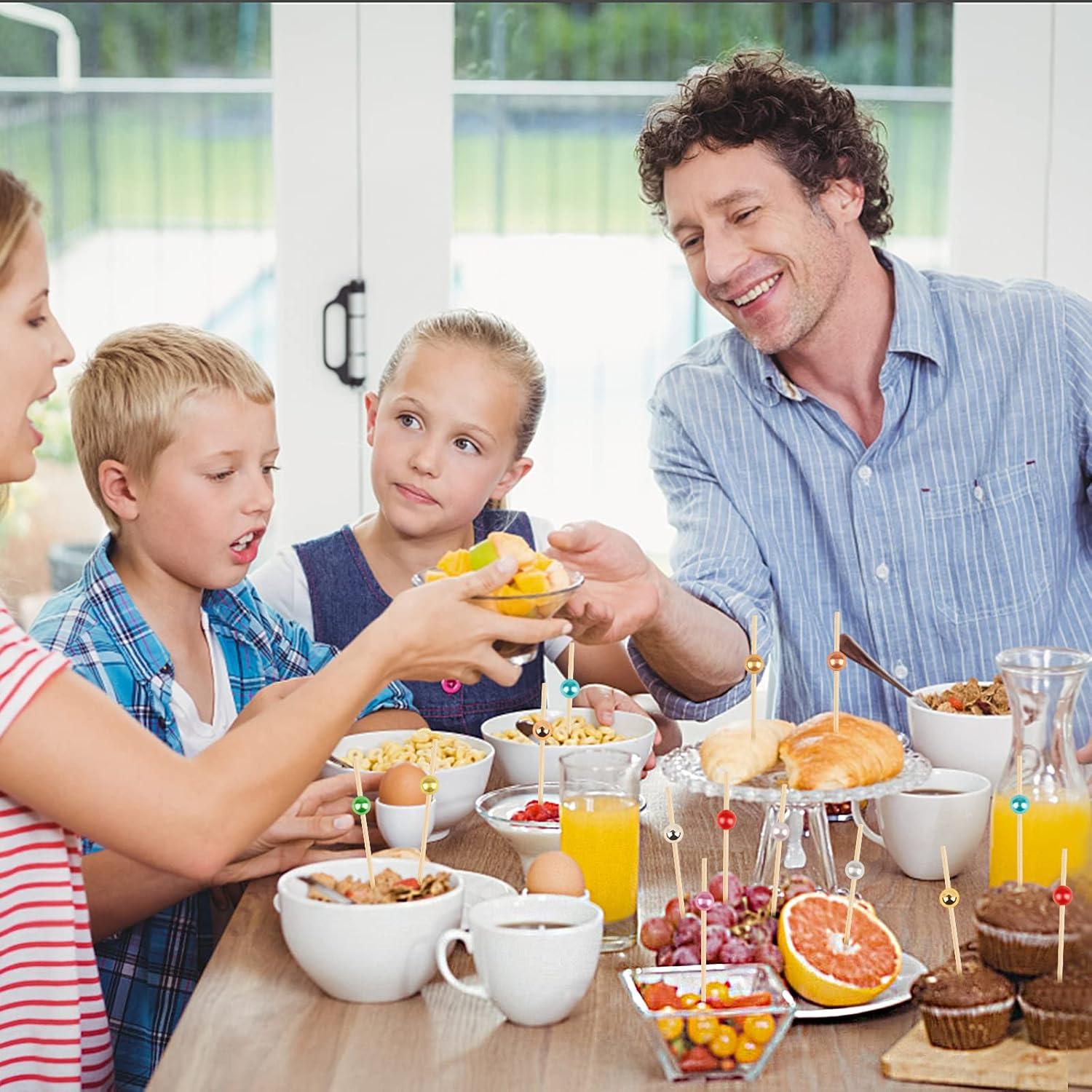 Palillos de cóctel de bambú 100 unidades 11.9 cm decorativos