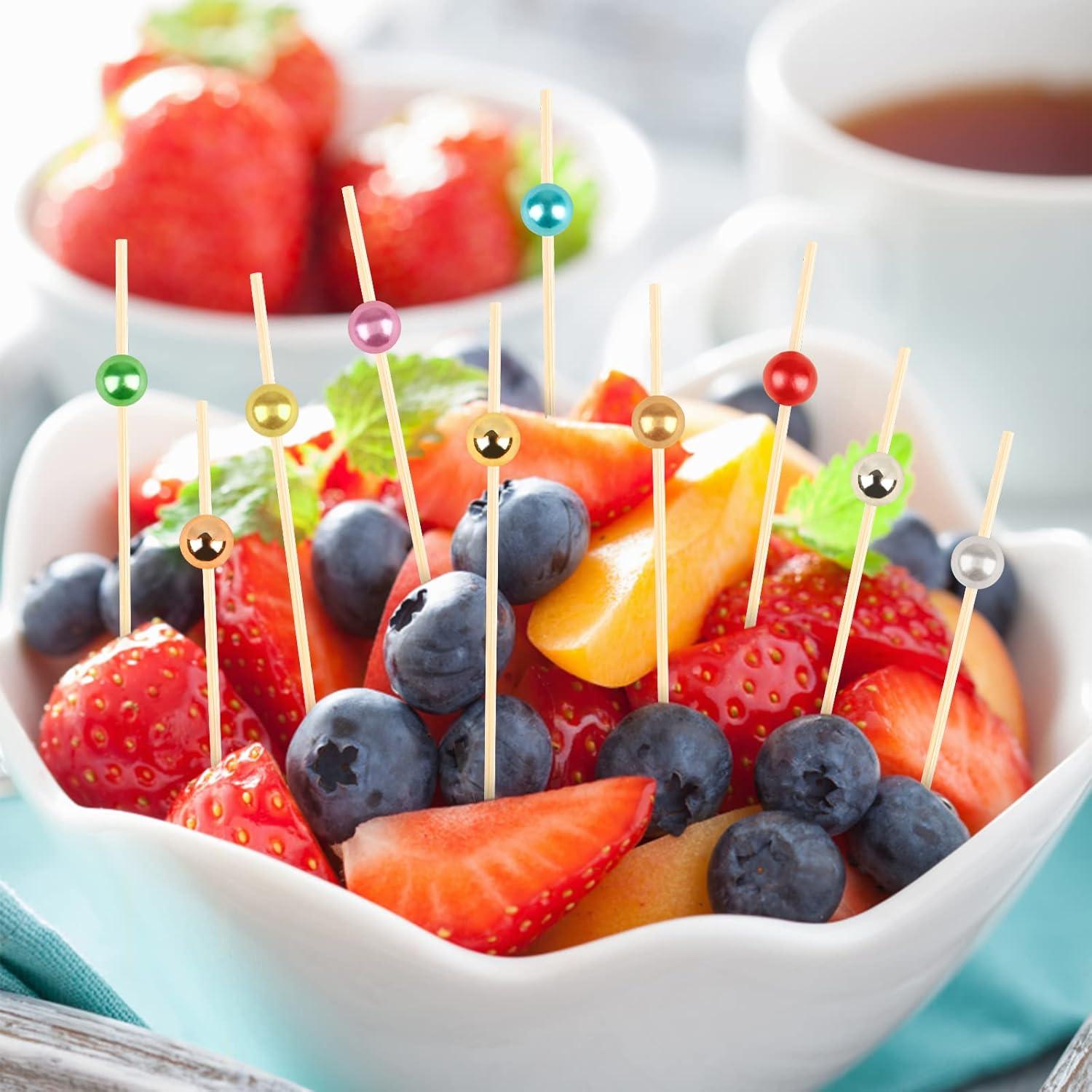 Palillos de cóctel de bambú 100 unidades 11.9 cm decorativos