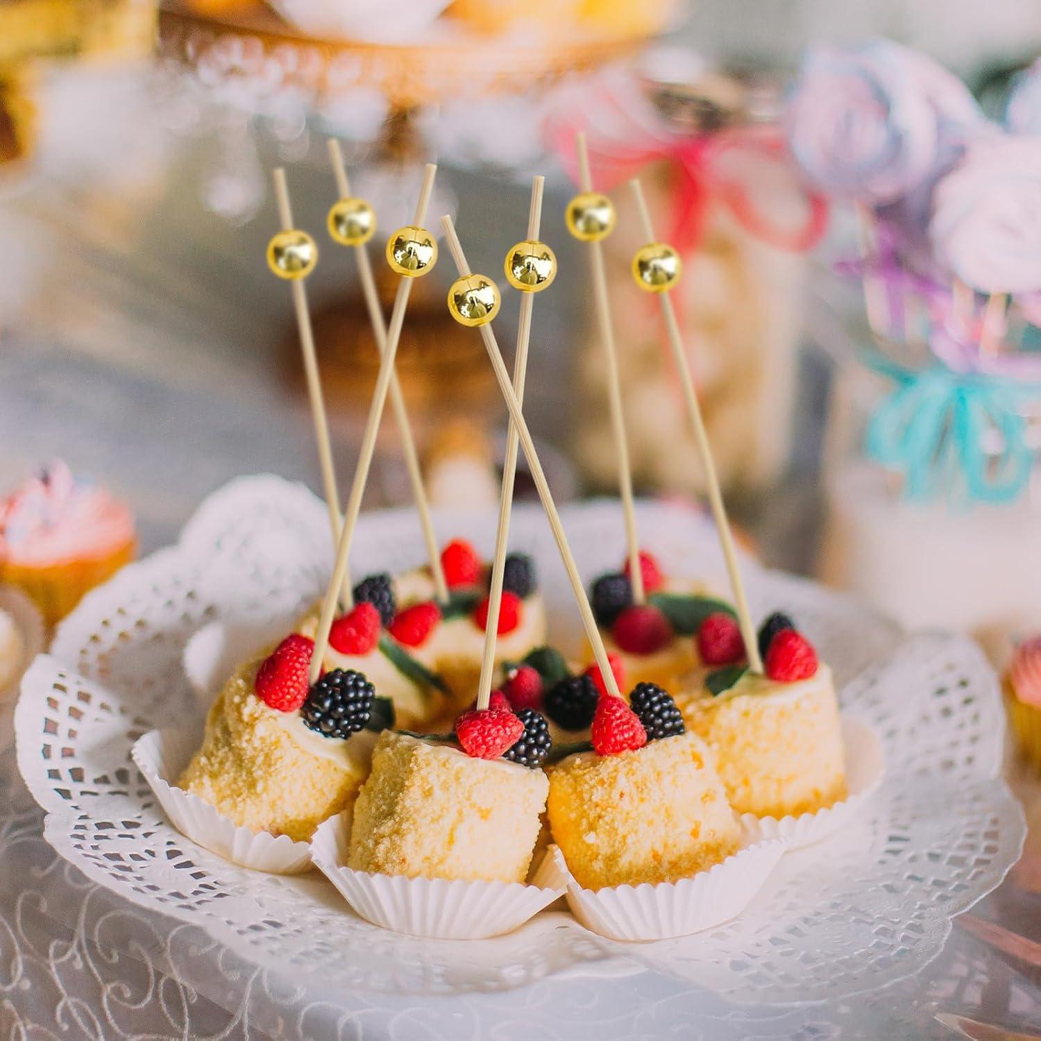 Palillos de Cóctel de Bambú ATZNZIK 1000 Piezas 11.94 cm Dorado