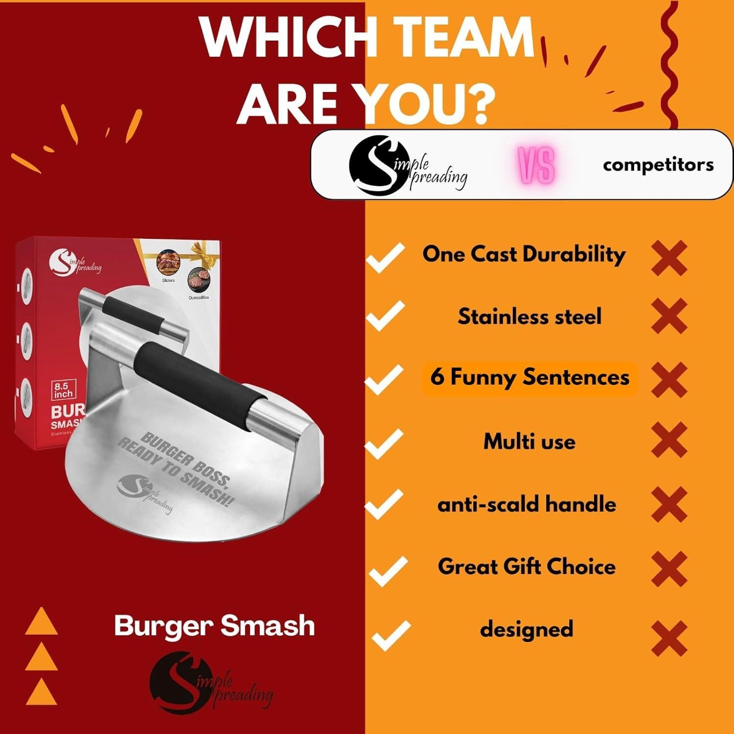 Prensa de Hamburguesas de Acero Inoxidable Simple 14 cm