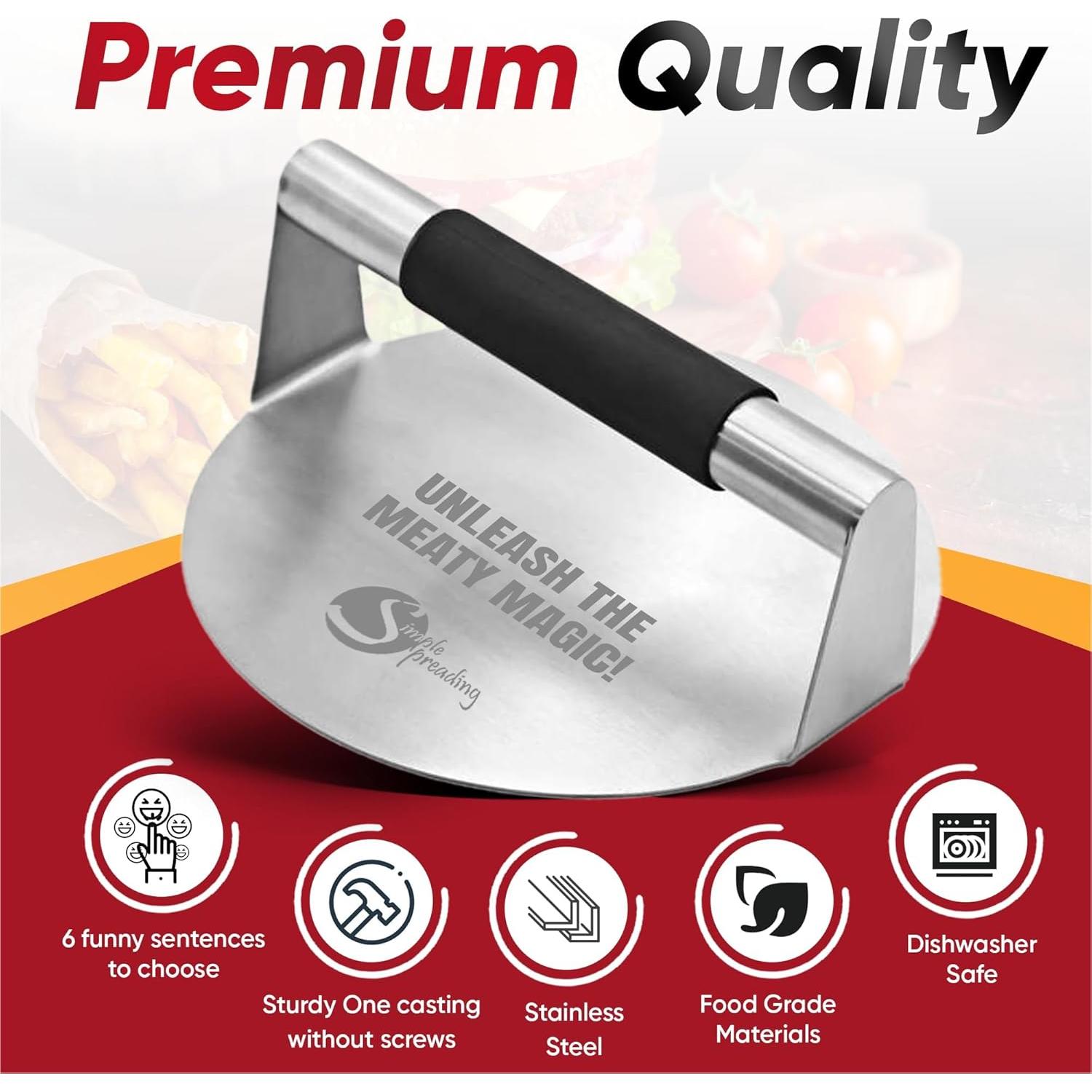 Prensa de Hamburguesas de Acero Inoxidable Simple 14 cm