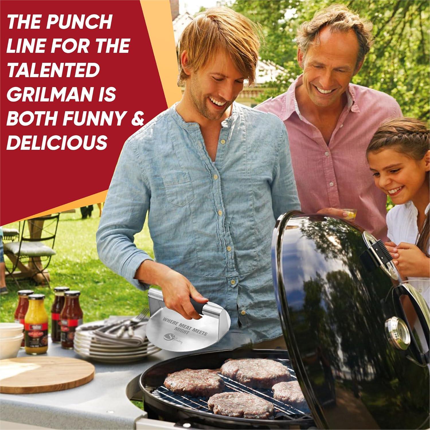 Prensa de Hamburguesas de Acero Inoxidable Simple 14 cm