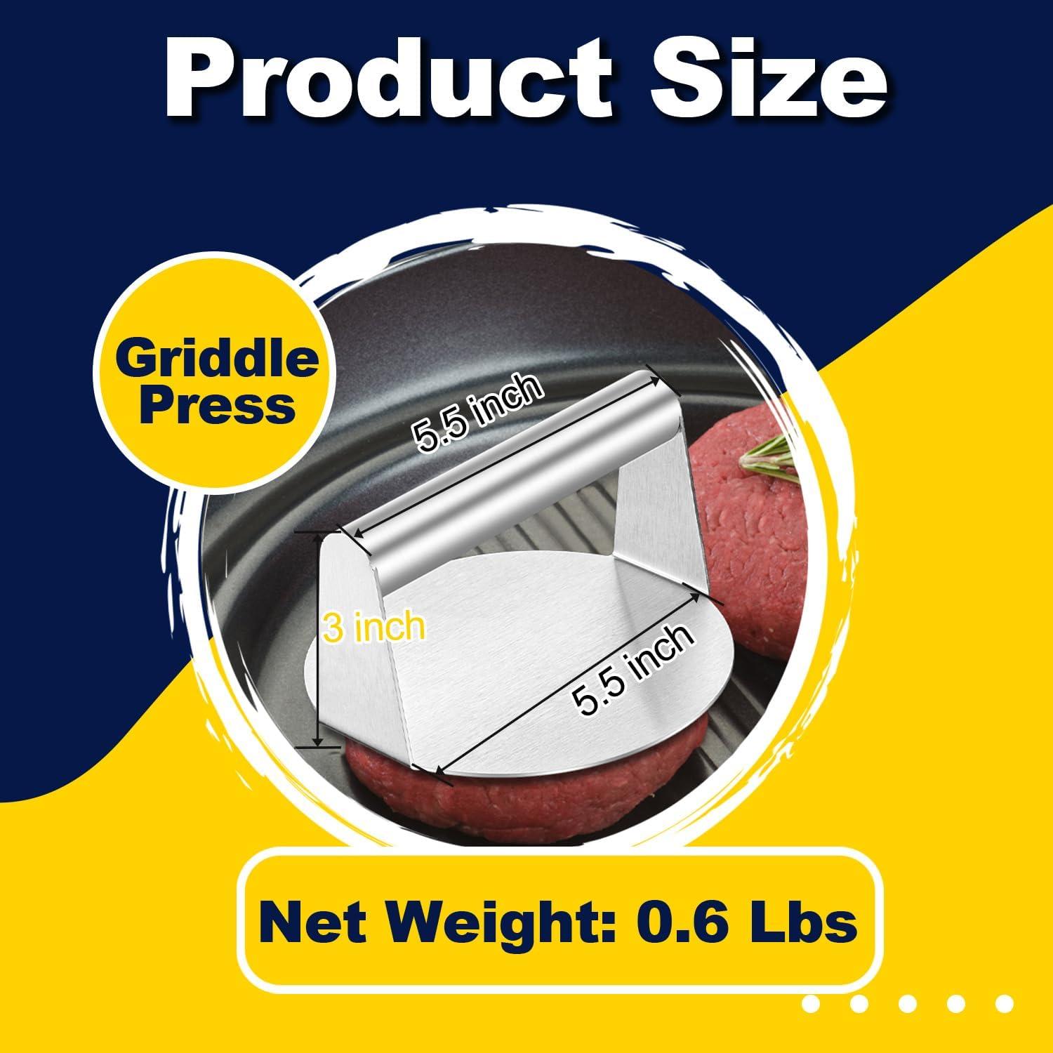 Prensa de Hamburguesas HaSteeL 2 Piezas Acero Inoxidable 14cm