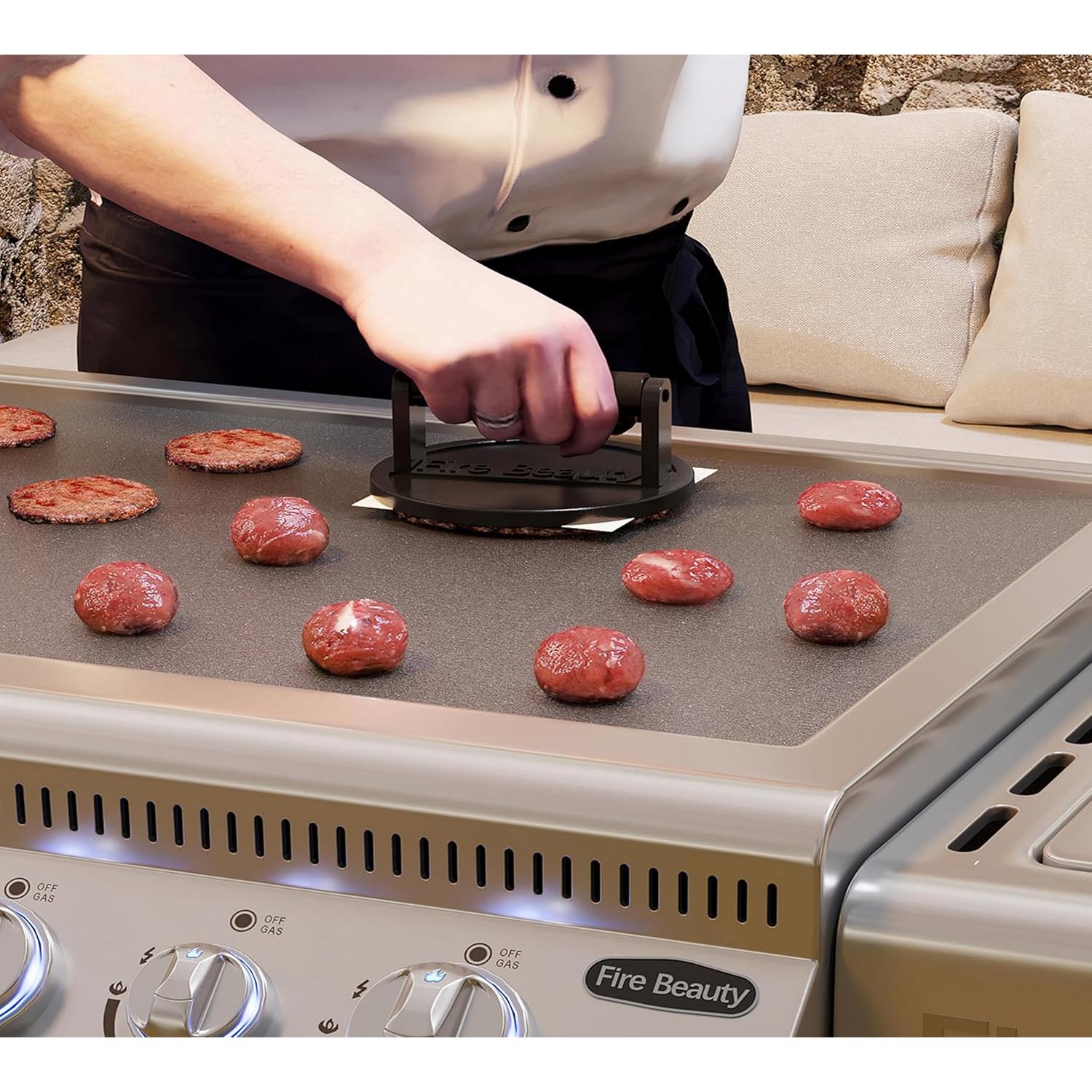 Prensa de Hamburguesas Fire Beauty, Hierro Fundido 16.5 cm